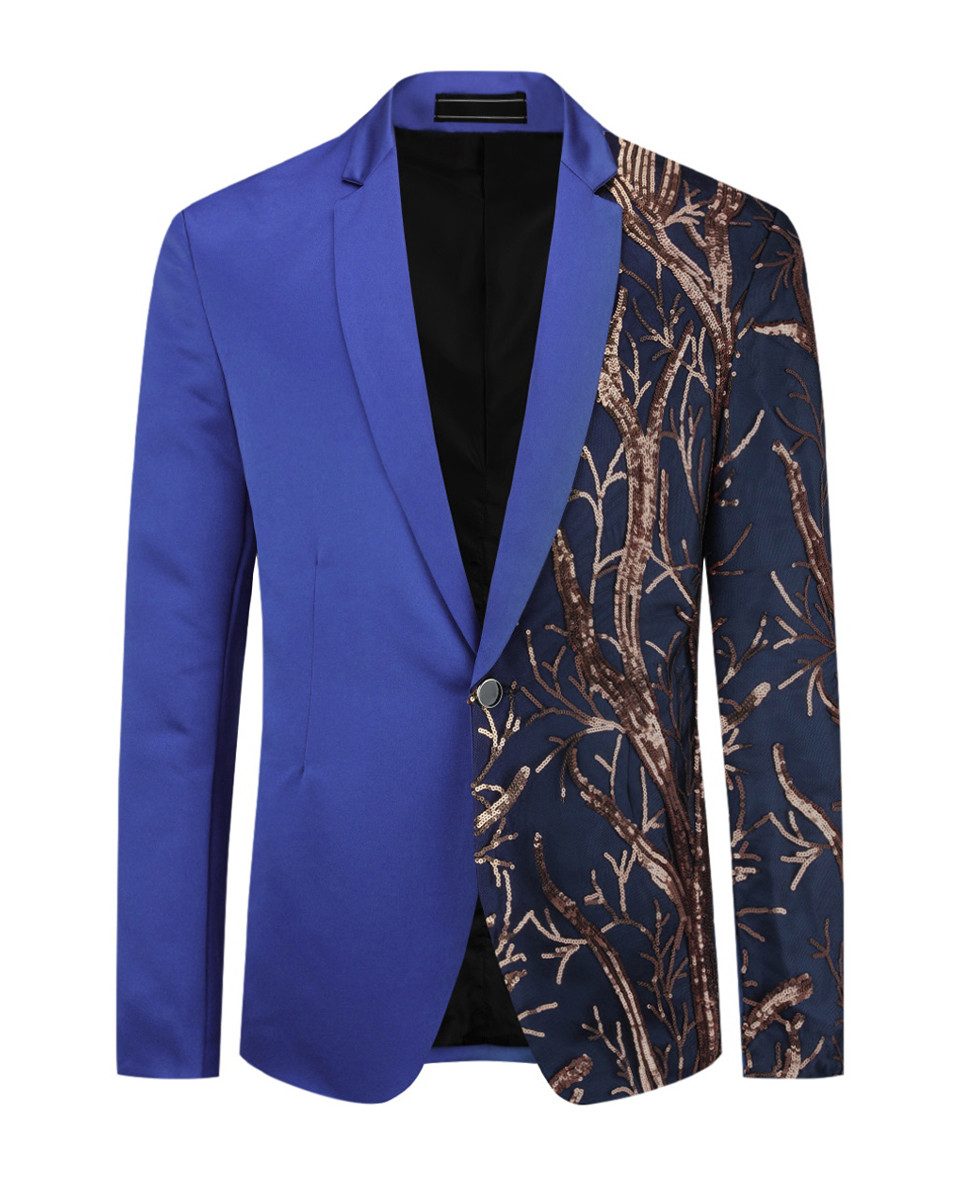 Allthemen Sakko Smokingjacke mit Pailletten Sakko günstig online kaufen