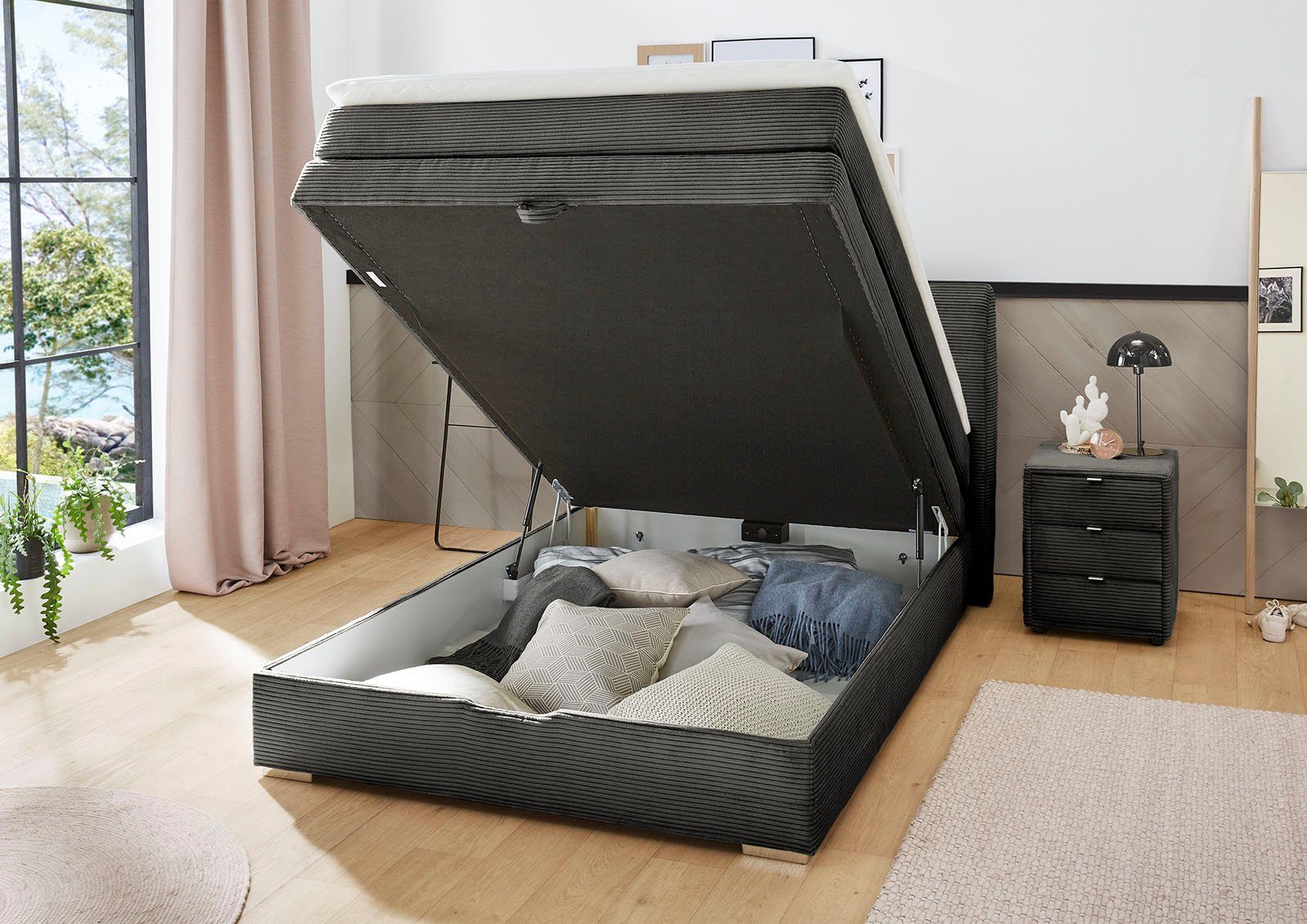 Jockenhöfer Gruppe Boxspringbett Amelie, mit Bettkasten und Topper, erhältlich in 120 & 140cm Breite
