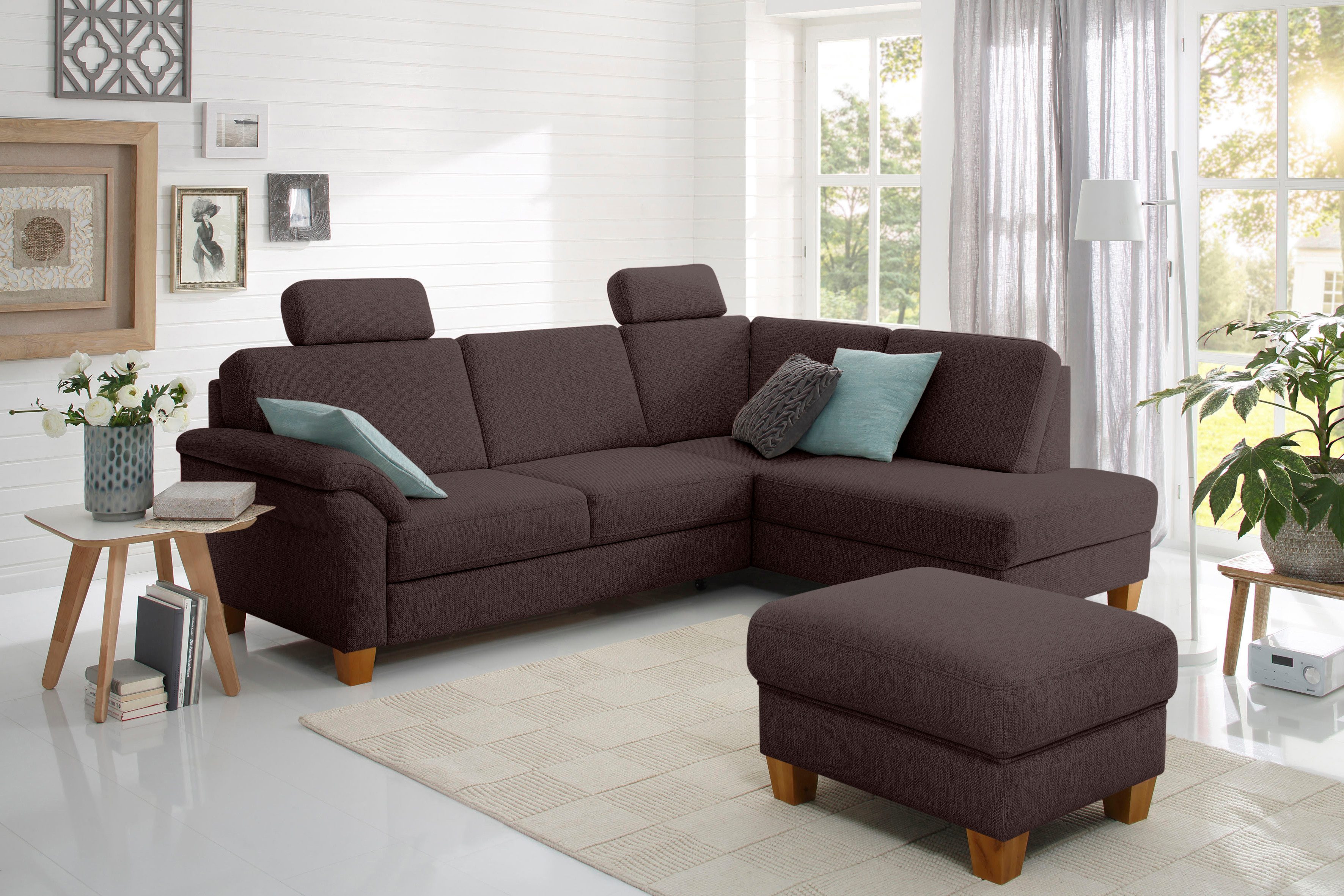 Home affaire Ecksofa Borkum L-Form, mit Federkern, wahlweise mit Bettfunktion