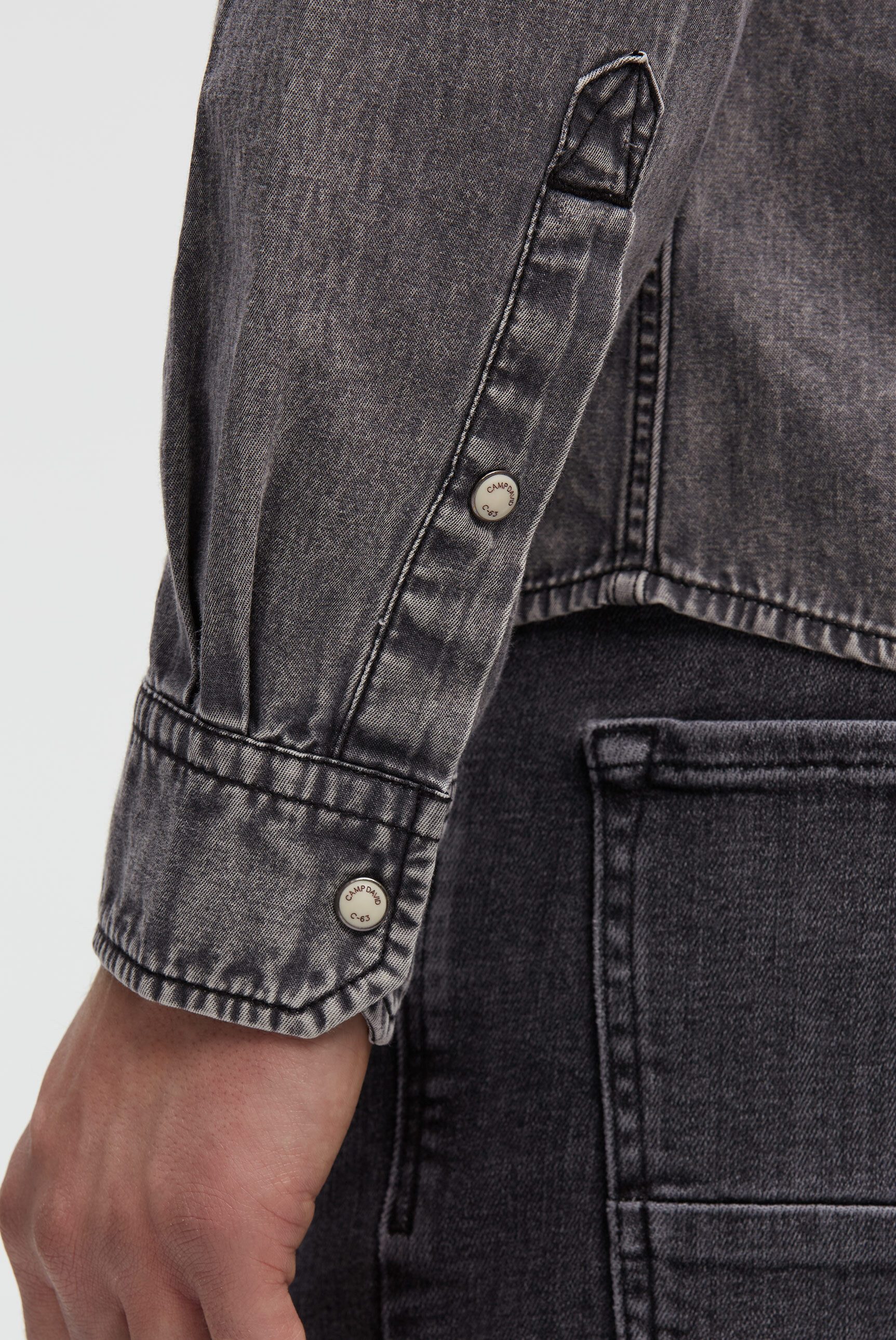 CAMP DAVID Jeanshemd mit Klappentaschen
