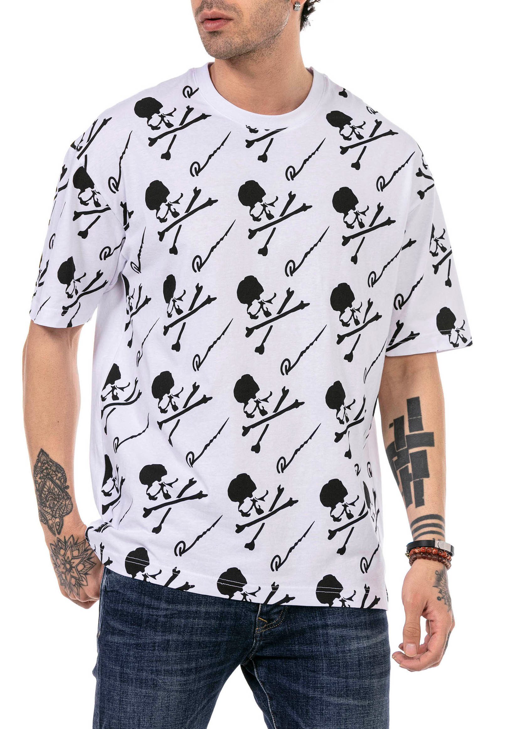 RedBridge T-Shirt mit Totenkopf-Print - 100% günstig online kaufen