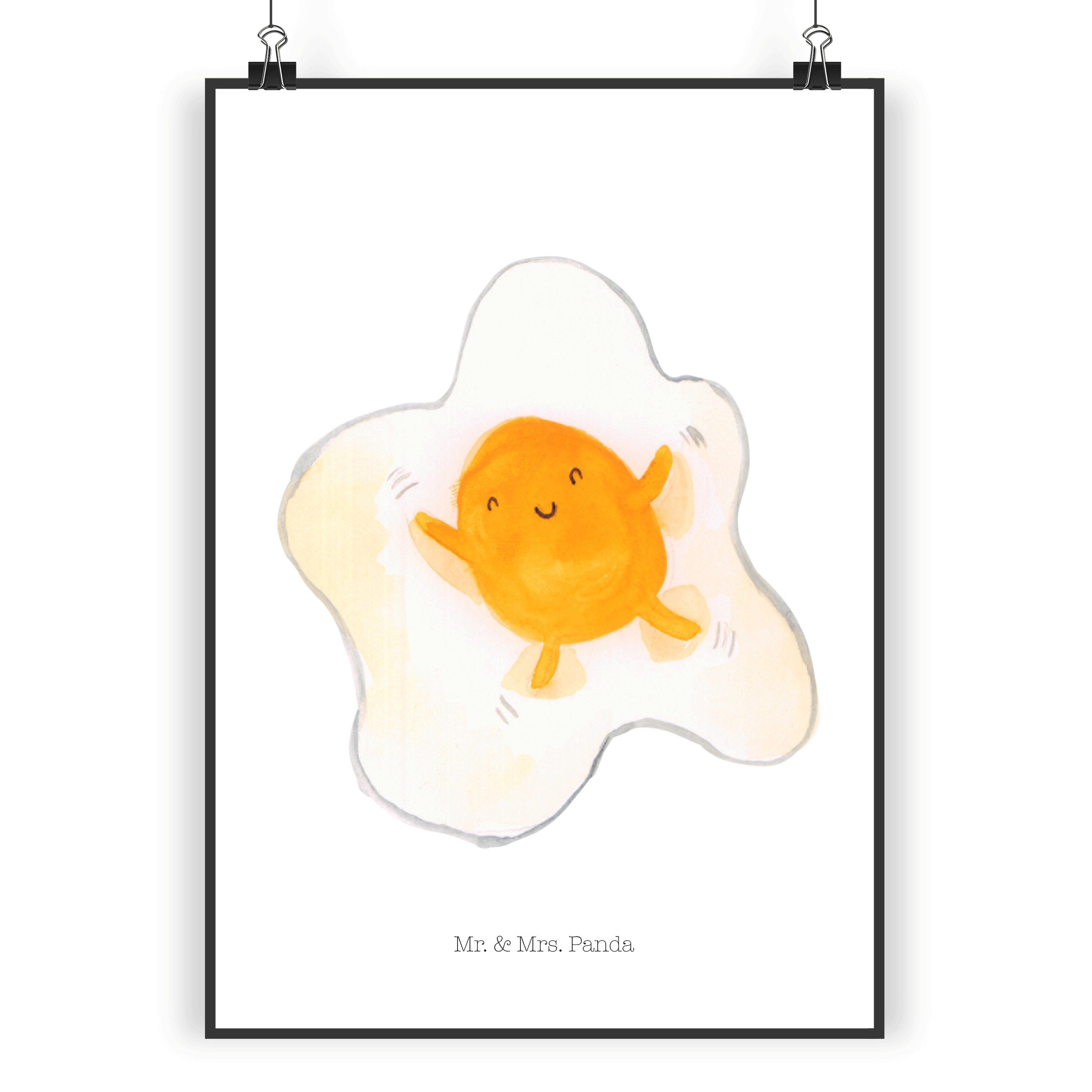 Mr. & Mrs. Panda Poster DIN A5 Spiegelei Weiß Geschenk, Wandposter
