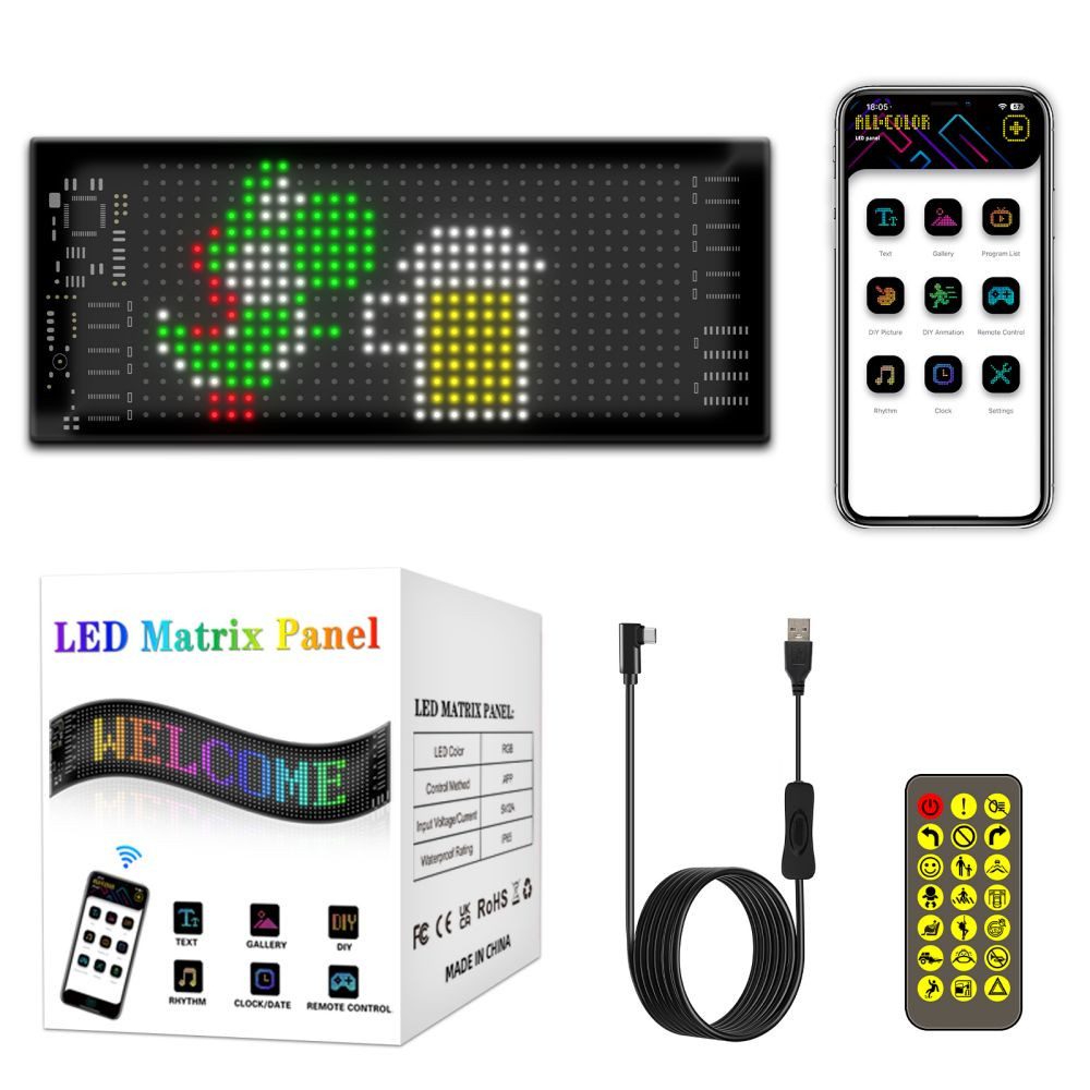 Hinweisschild RGB LED USB Programmierbares Flexible LED Matrix Display Panel