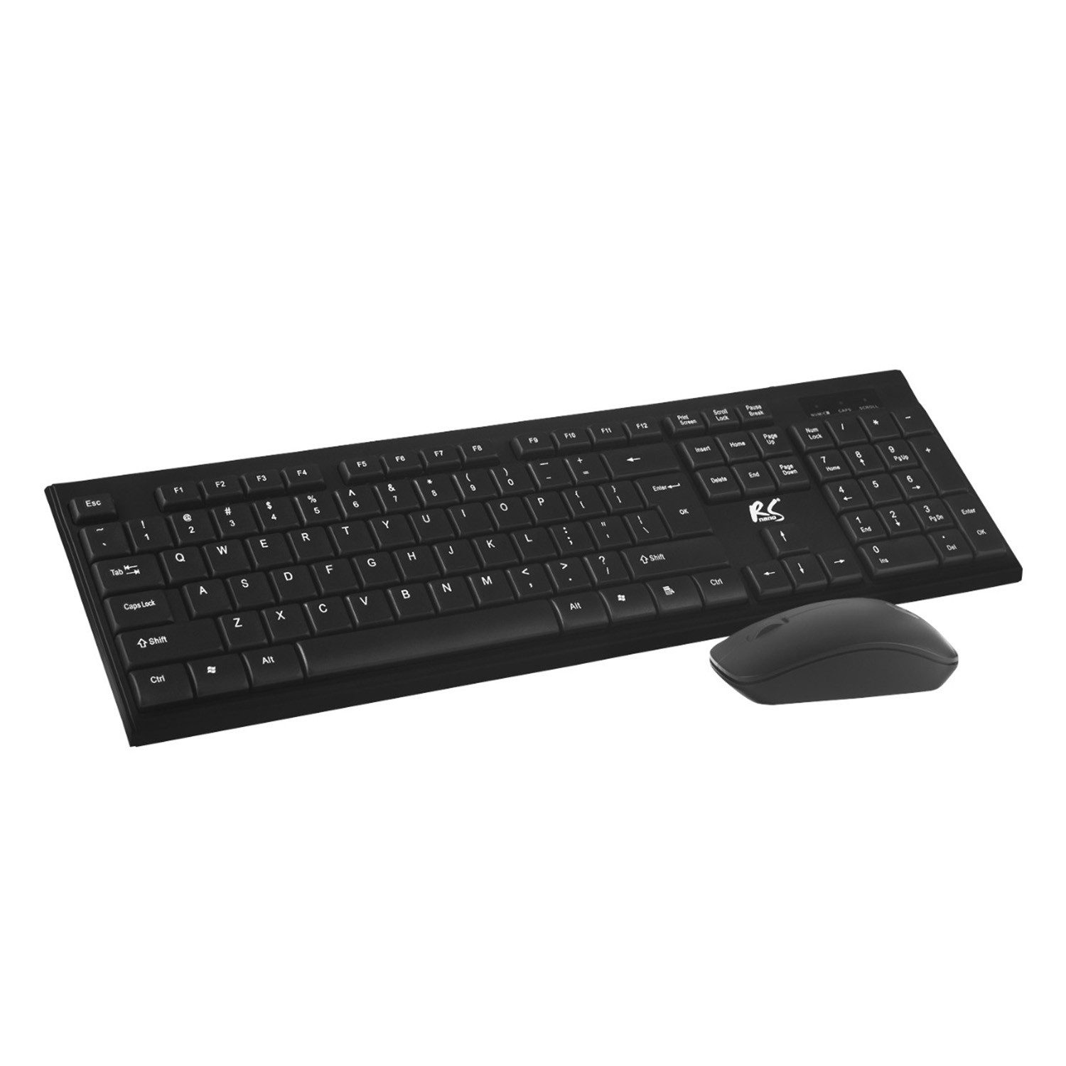 NanoRS RS580 QWERTY ergonomische Tastatur (Kabelloses Tastatur- und Maus-Set QWERTY)