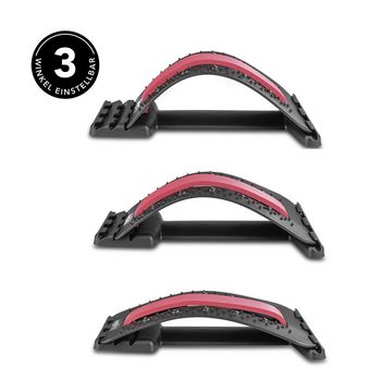 MAXXMEE Rückentrainer Rückenbrücke - Rückendehner - Wirbelsäulenstrecker - Winkel 3 Stufen einstellbar schwarz/rot