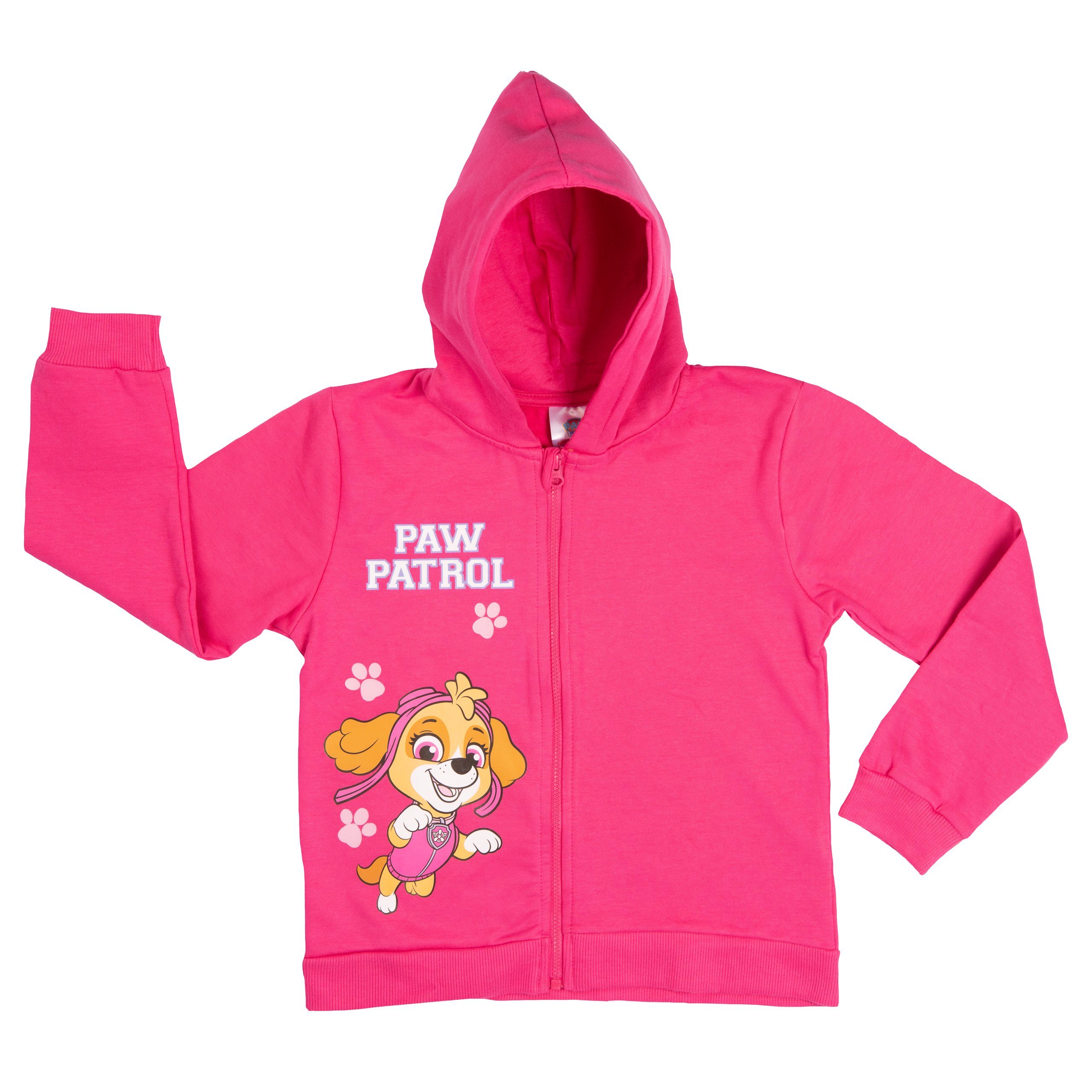 United Labels® Sweatjacke Paw Patrol Kapuzenpullover für Mädchen Sweatshirt Pink