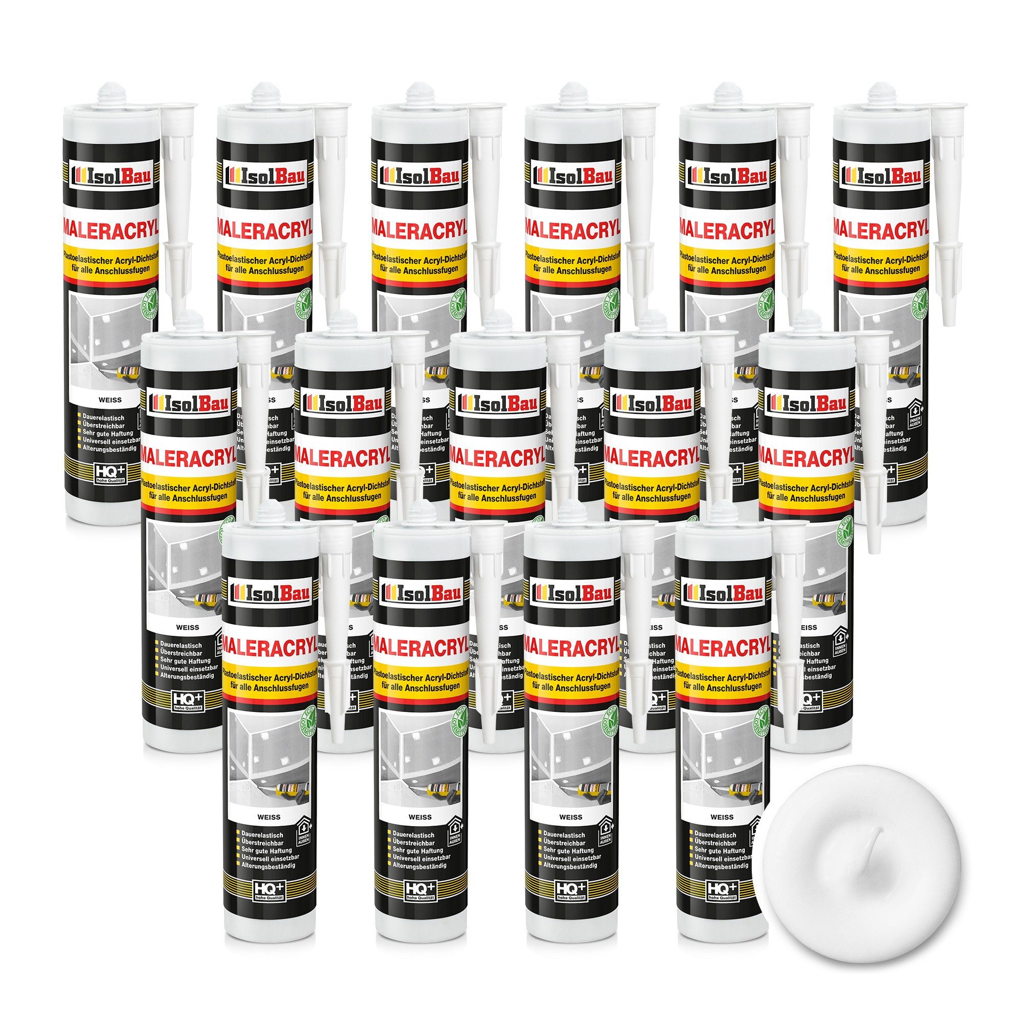 None Spachtelmasse Maleracryl Bauacryl 15 x 300 ml Plastoelastischer Abdichten Dichtmasse, Mauerwerk Putz Gipskarton Beton Gasbeton Zement Holz Polystyrolschaum