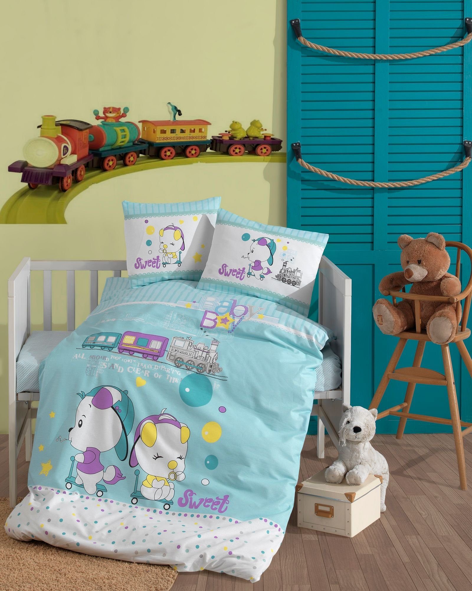 Babybettwäsche Baby Bettwäsche Wendebettwäsche Sweet 100 x 135 cm