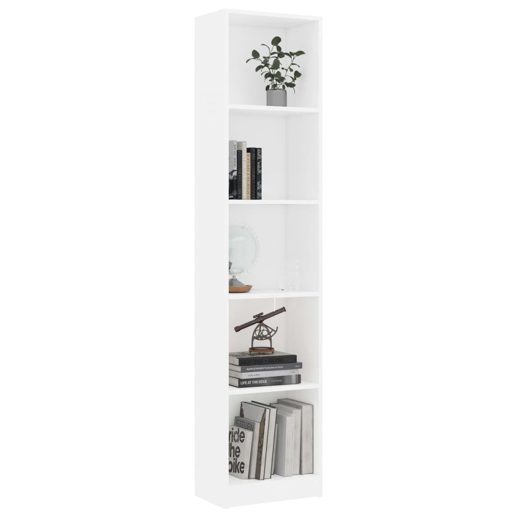 Weiß furnicato Bücherregal cm Fächer 40x24x175 Holzwerkstoff 5