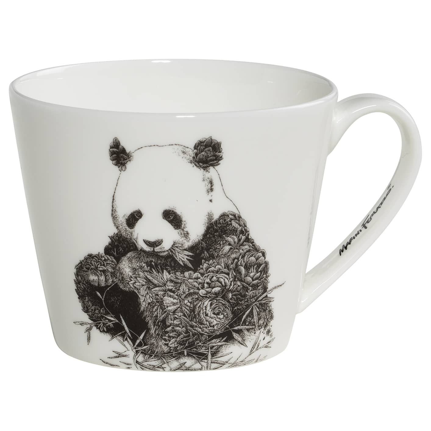 Dekomiro Tasse Marini Ferlazzo Tasse und Teller Panda, 2- teilig