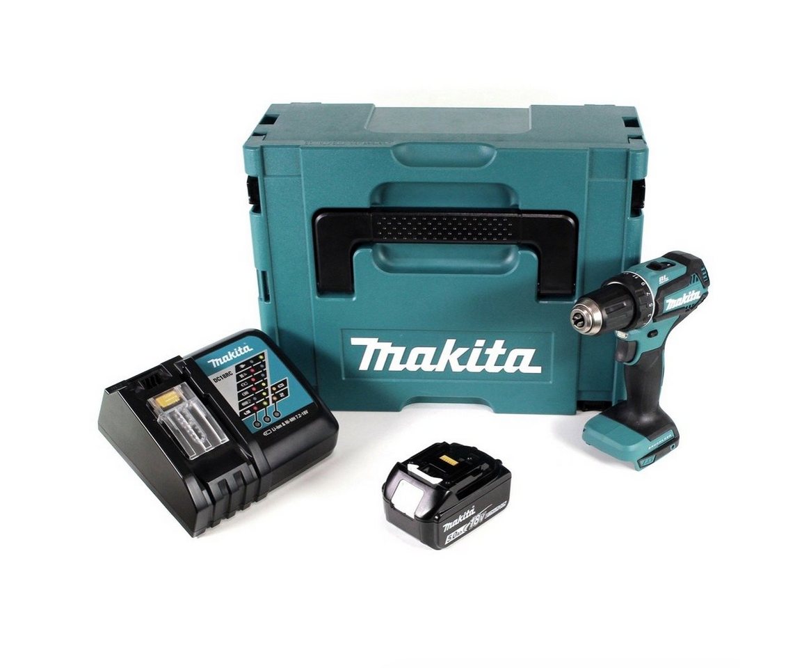 Thumbnail - Makita Säulenbohrmaschine DDF 485 RT1J Akku Bohrschrauber 18V 50Nm im Makpac + 1x 5,0 Ah Akku +