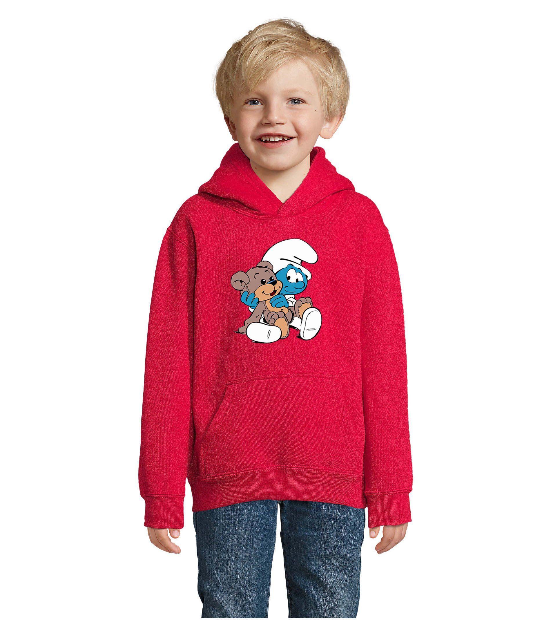 Blondie & Brownie Hoodie Kinder Jungen & Mädchen Babyschlumpf Schlümpfe Serie Teddybär Schlumpf mit Kapuze