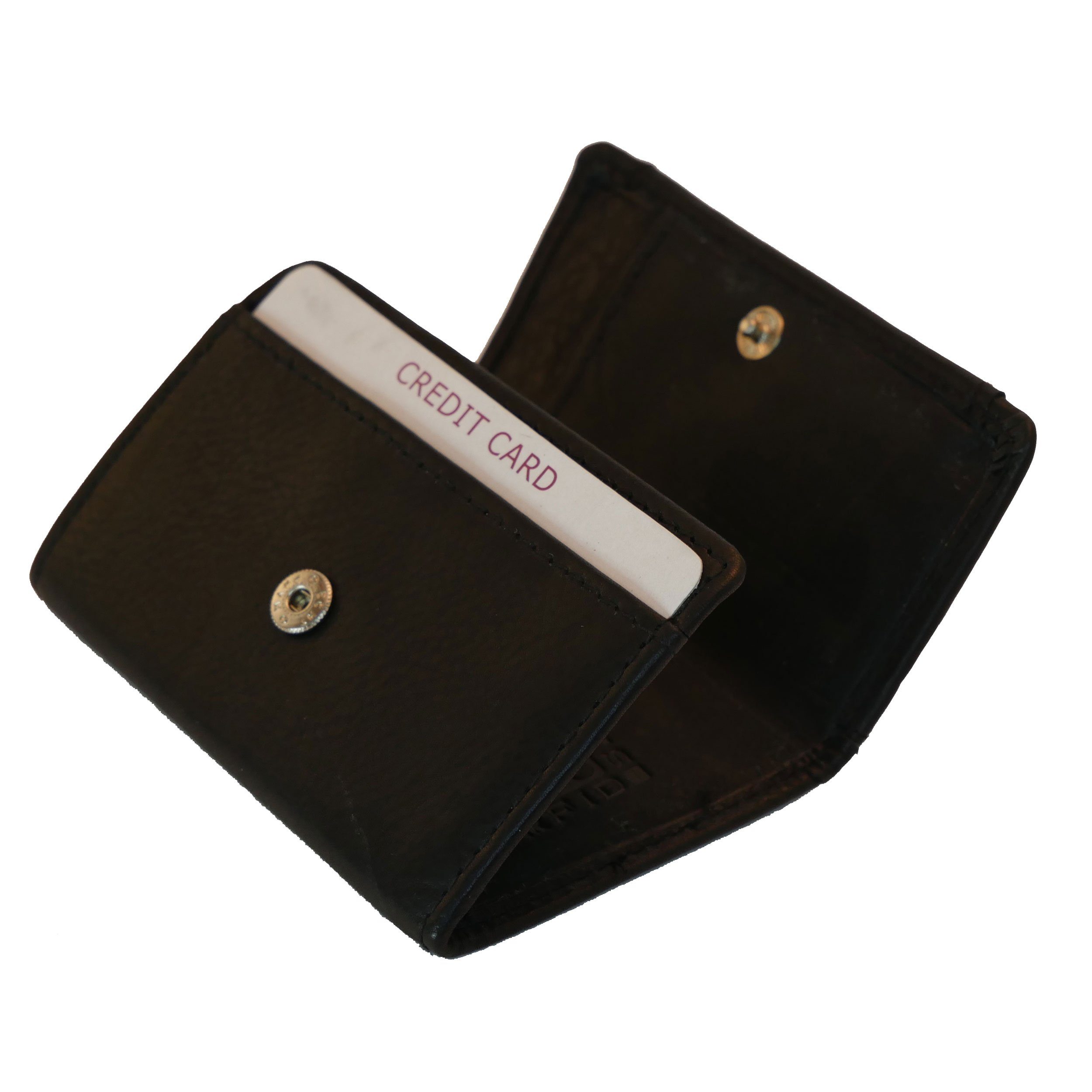 2 Münz.- mit kleines Echtleder RFID-Schutz, Portemonnaie, MINI schwarz und Wickel Scheinfach, CLUB Geldbörse JOCKEY Kartenfächer