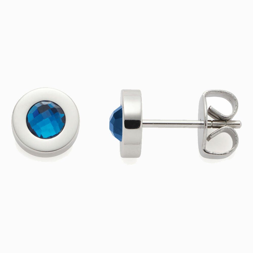 LEONARDO Paar Ohrstecker Isa, 021776, mit Zirkonia (synth), mit flachem Edelstahlrand