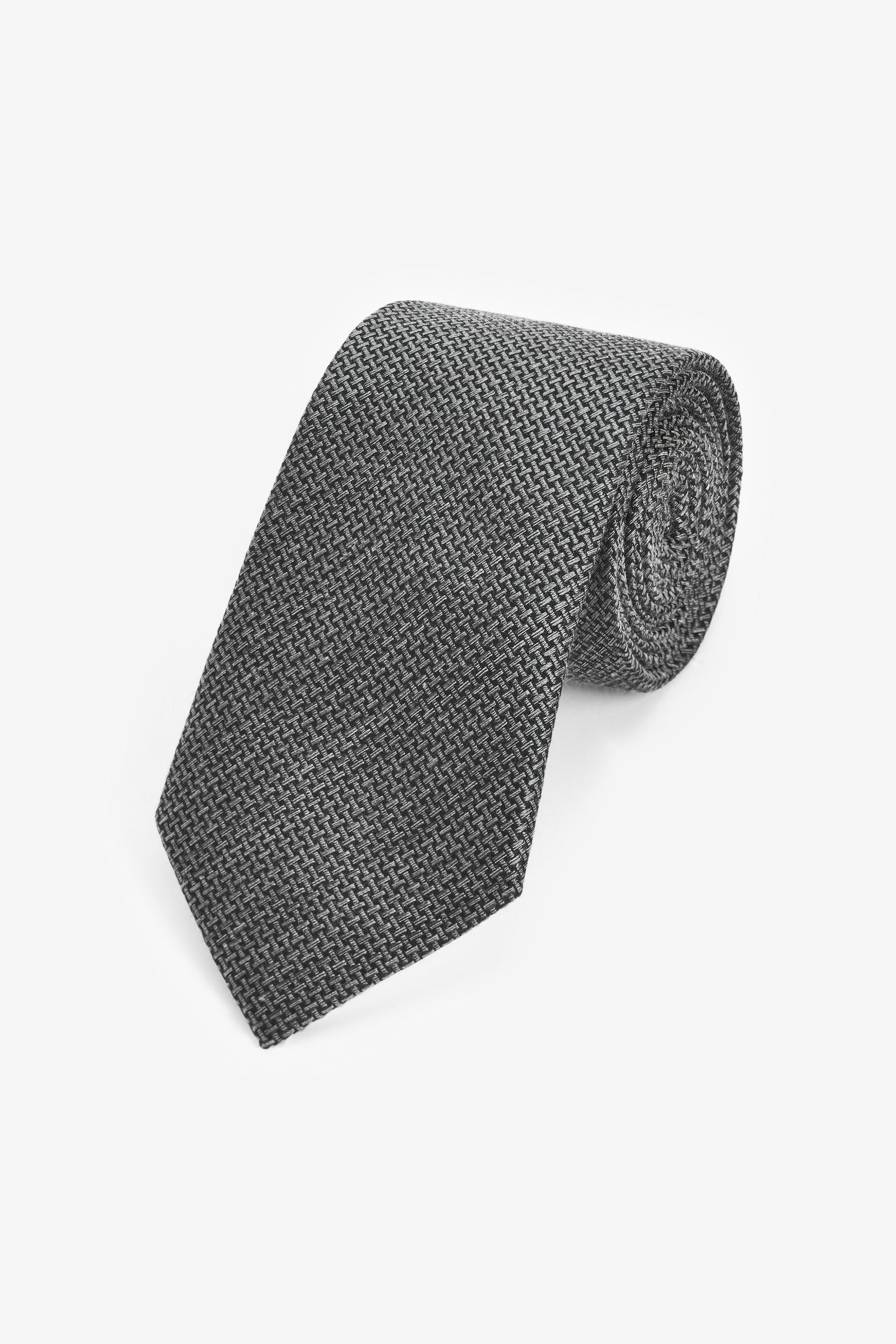 (1-St) Strukturierte Seidenkrawatte Krawatte Grey Next Dark Signature