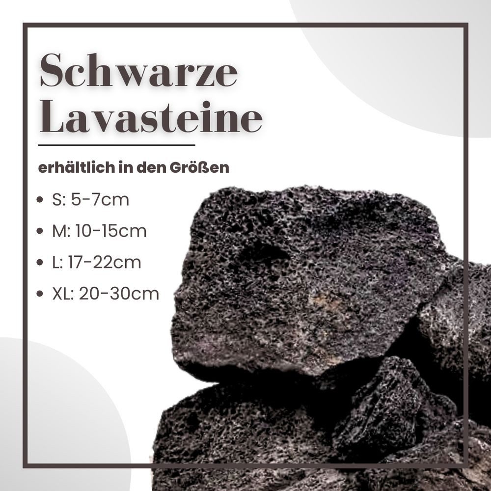 Aquaone Aquarium Aquarium Natursteine Lavastein schwarz 25 Kg Mix Größe S bis XL
