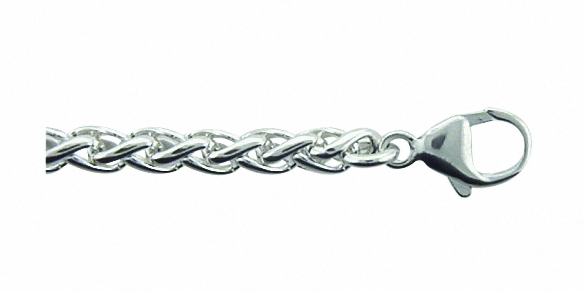 Silberarmband Damen 925 Silber Zopf Armband 19 cm Ø 4,2 mm