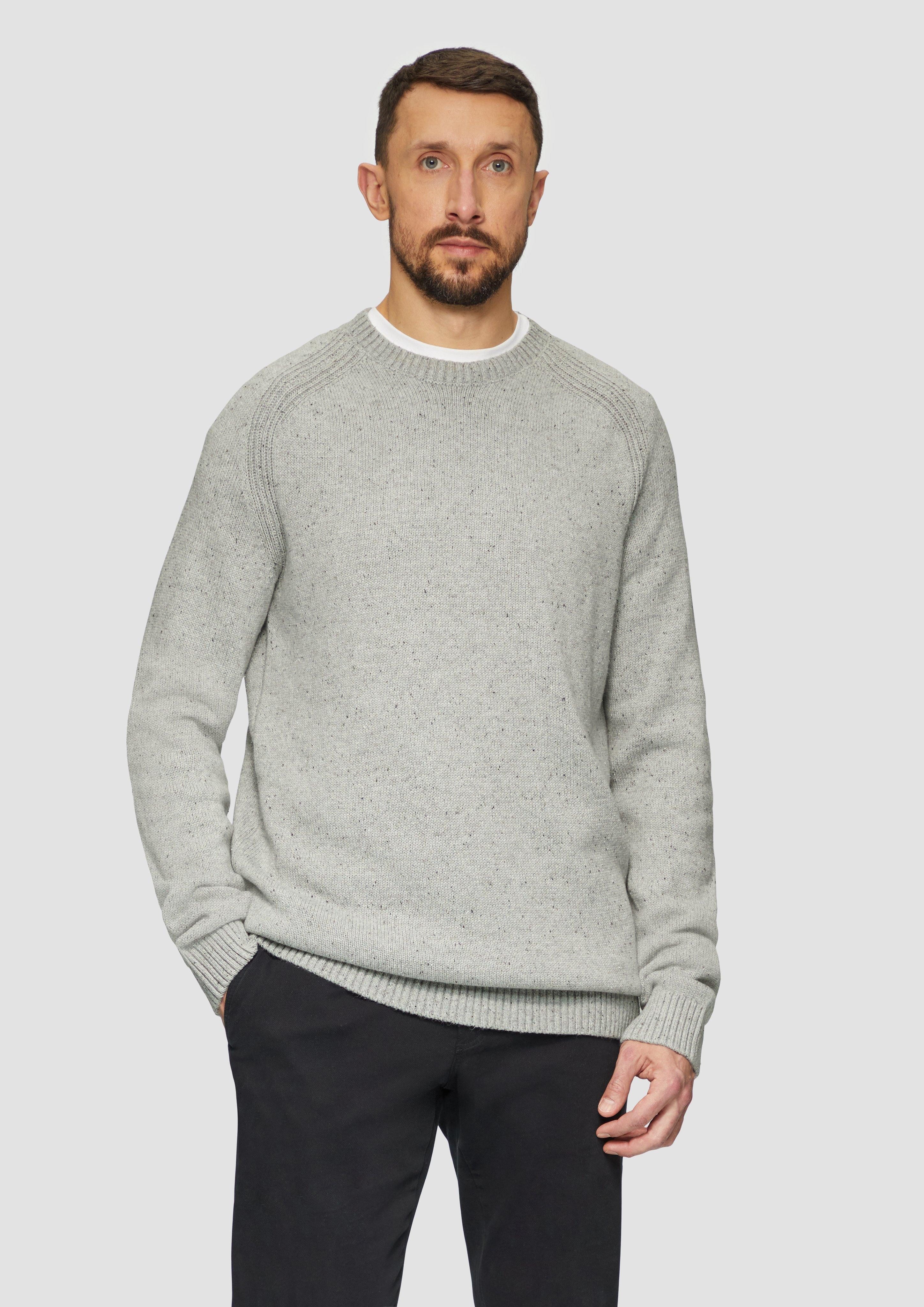 Strickpullover Crew-Neck-Pullover mit Farbeffekt