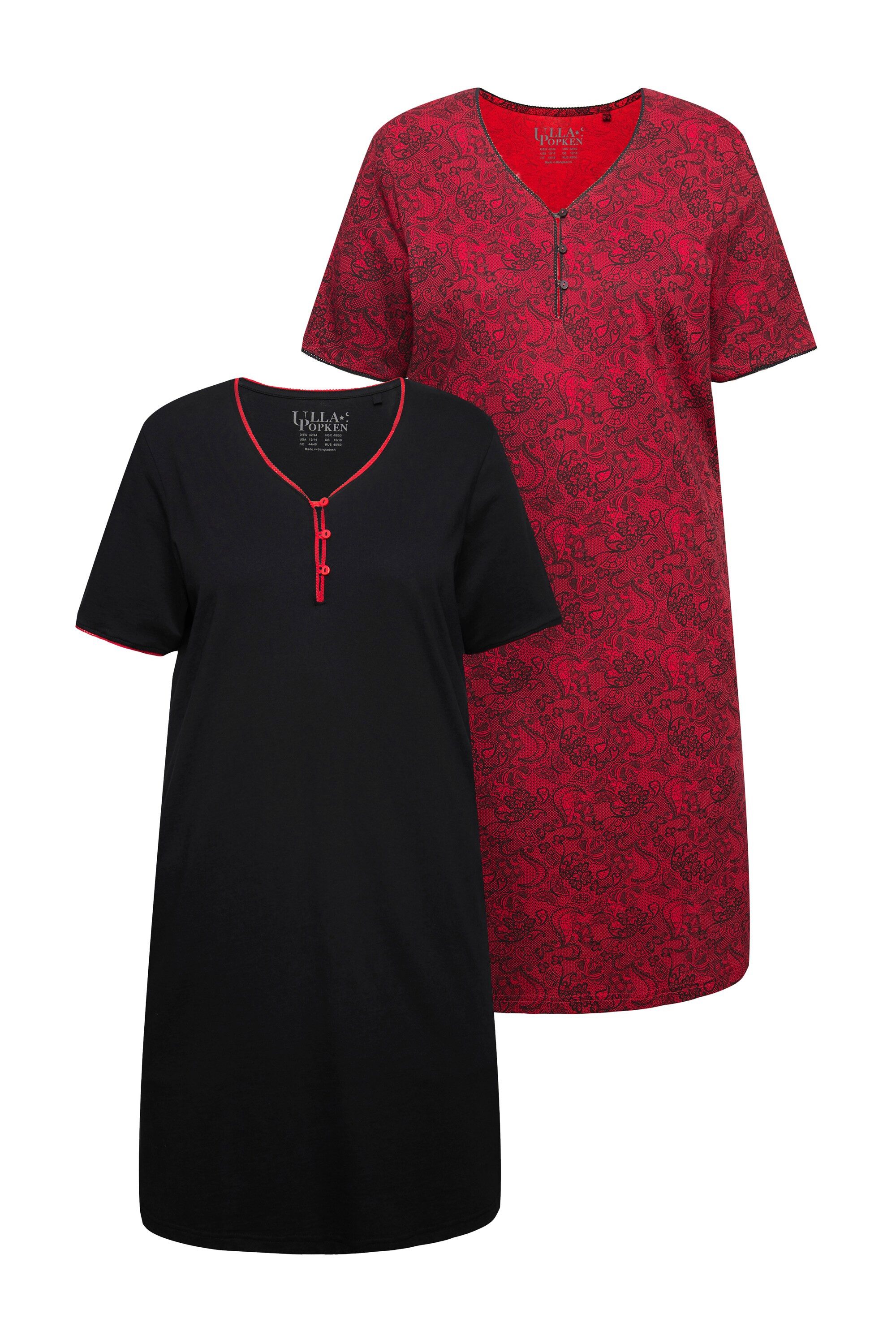 Ulla Popken Bigshirt Bigshirt 2er-Pack Zierkanten günstig online kaufen