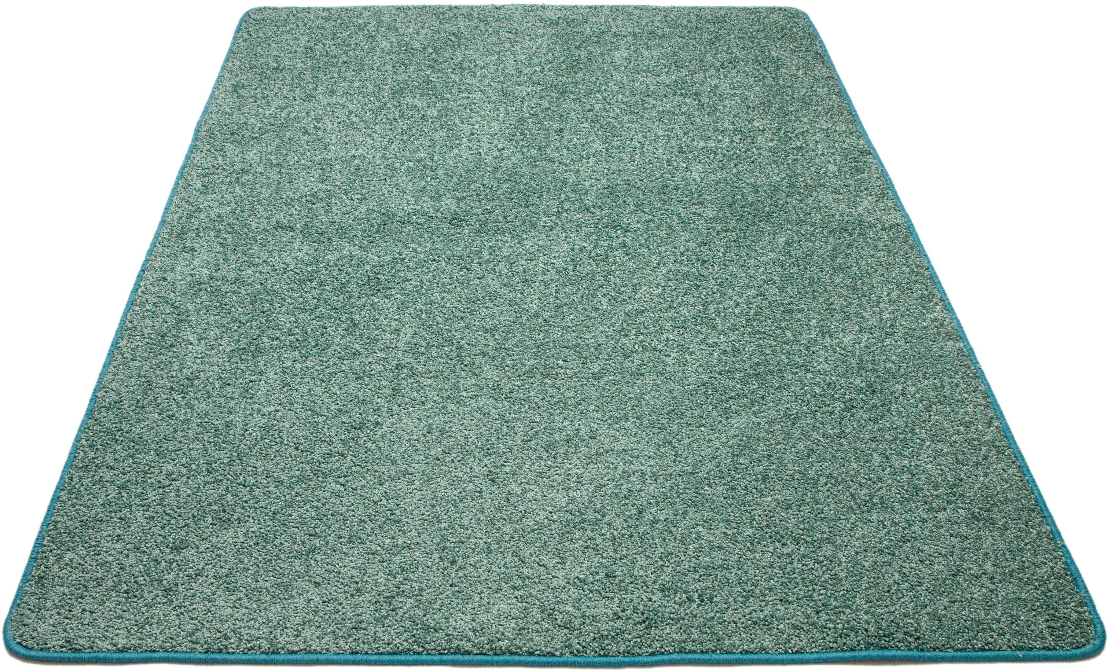 Teppich Shaggy uni, Andiamo, rechteckig, Höhe: 15 mm, Wohnzimmer aquablau