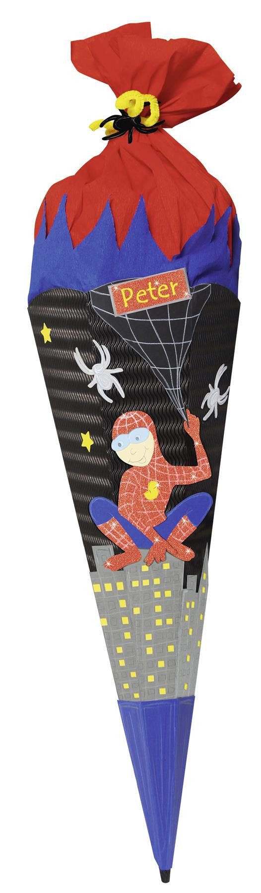 URSUS Schultüte URSUS Schultüten-Bastelset Spider - 68cm, Verschluss Krepp
