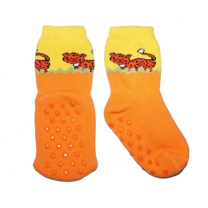WERI SPEZIALS Strumpfhersteller GmbH ABS-Socken Kinder ABS-Socken >>Leopard<< aus Baumwolle mit Frottee