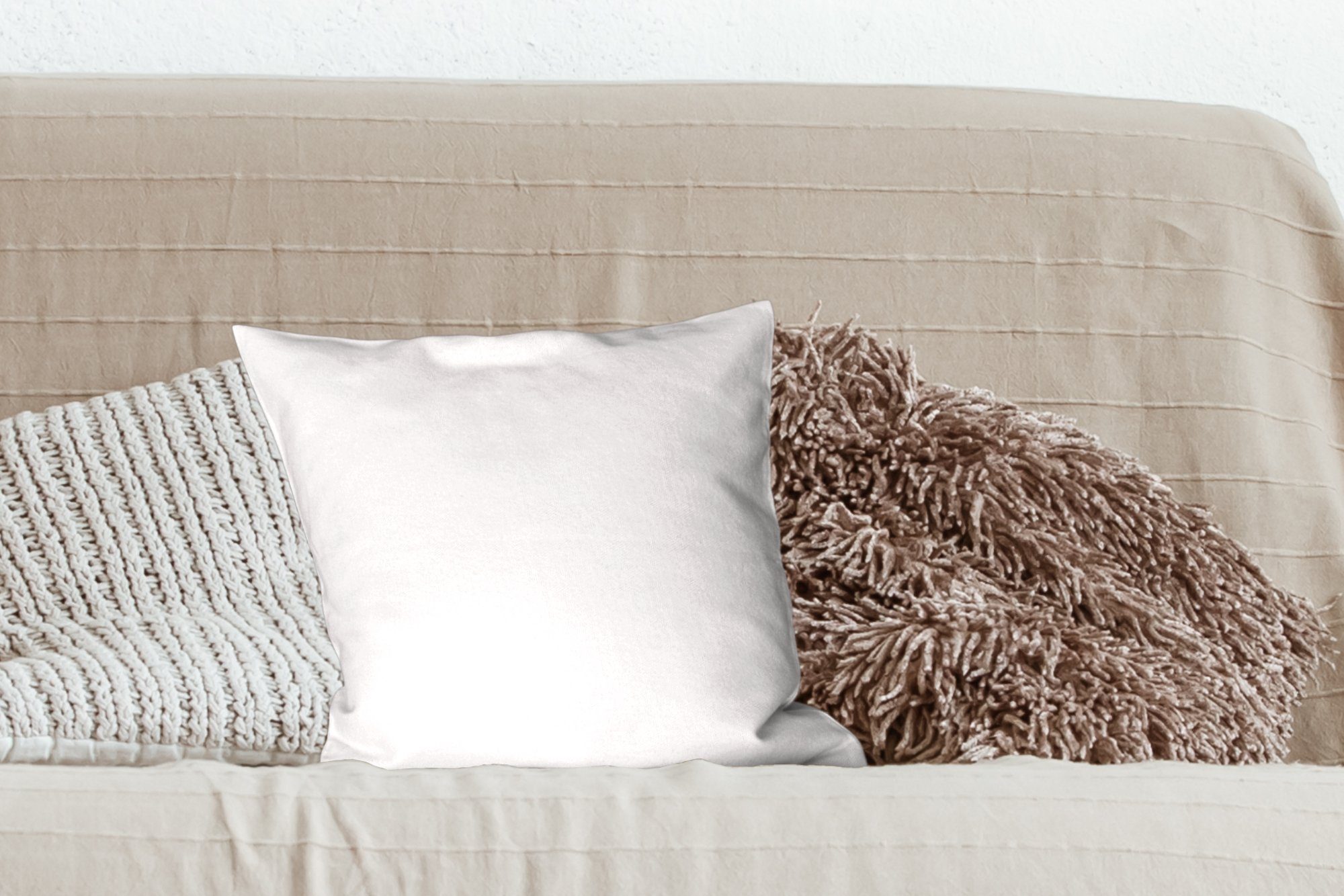 Einfarbig Design Sofakissen Muster, Füllung Weiß - - für Wohzimmer, Zierkissen - Schlafzimmer, MuchoWow Deko, mit Dekokissen