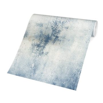 Bilderdepot24 Vliestapete Beton Betonwand Shabby Putz Blau Betonoptik Tapete Industrial Rustikal, Glatt, Matt, (Inklusive Gratis-Kleister oder selbstklebend), Wohnzimmer Schlafzimmer Küche Flur Fototapete Motivtapete Wandtapete