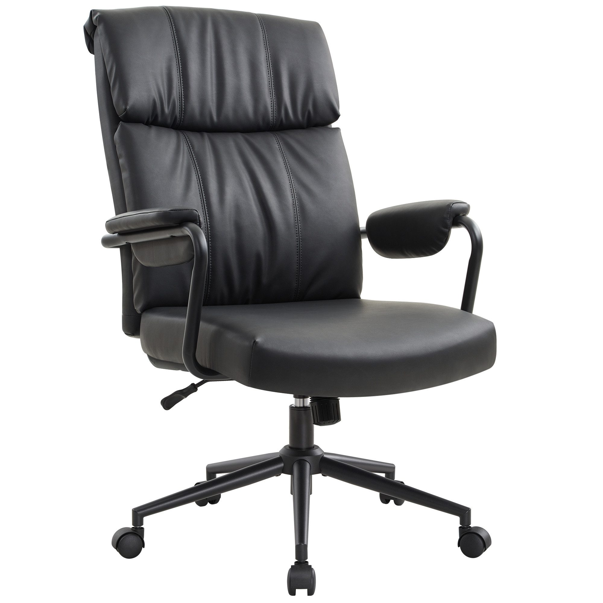 IWMH Bürostuhl Ergonomischer Chefsessel, Retro PU-Leder Drehstuhl, Schreibtischstuhl mit Lendenwirbelstütze Höhenverstellbar Gaming Stuhl