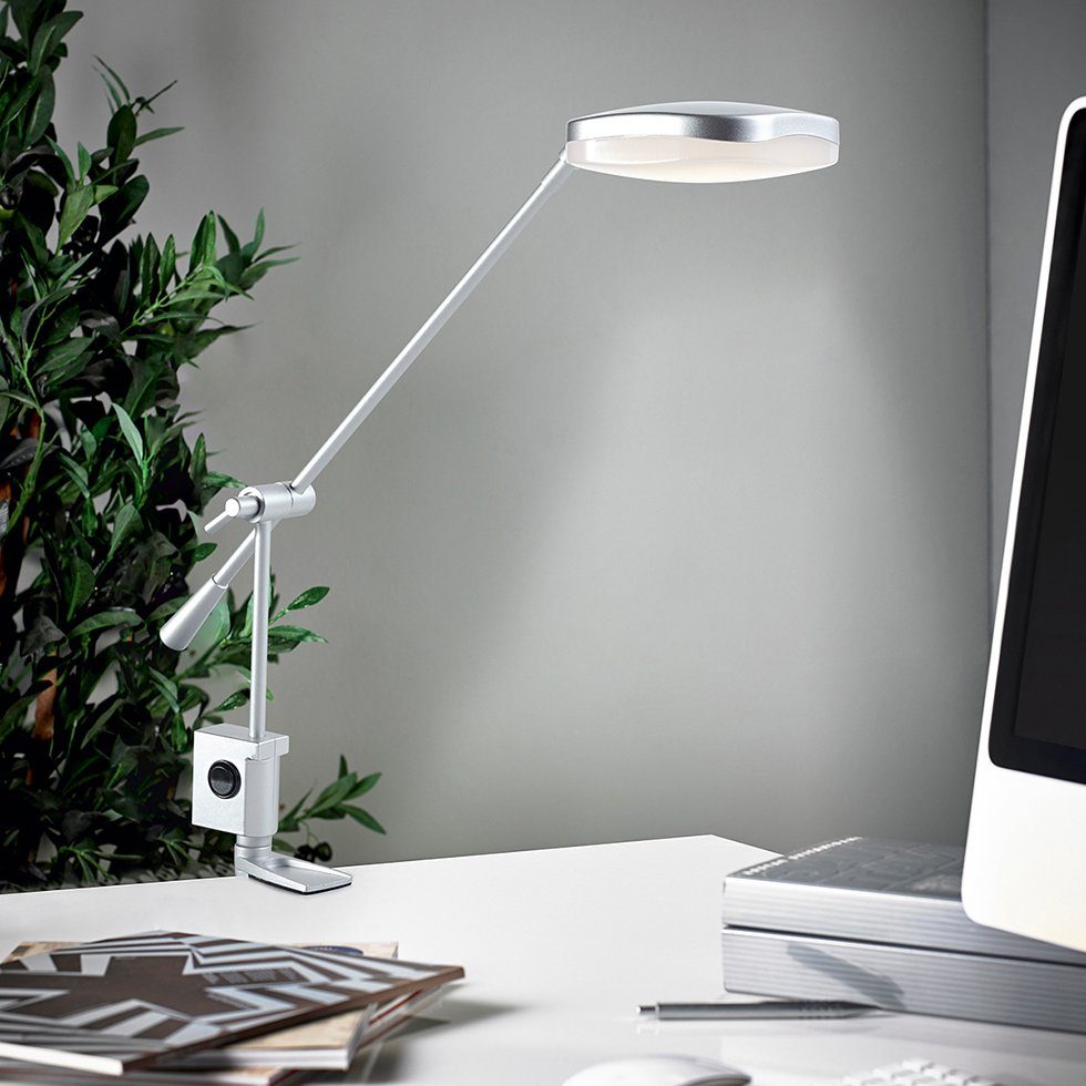 MeLiTec LED weiß Tischleuchte, Klemmfuß, LED, warmweiß, Schreibtischleuchte, Schreibtischlampe Klemmleuchte, Leseleuchte, T112