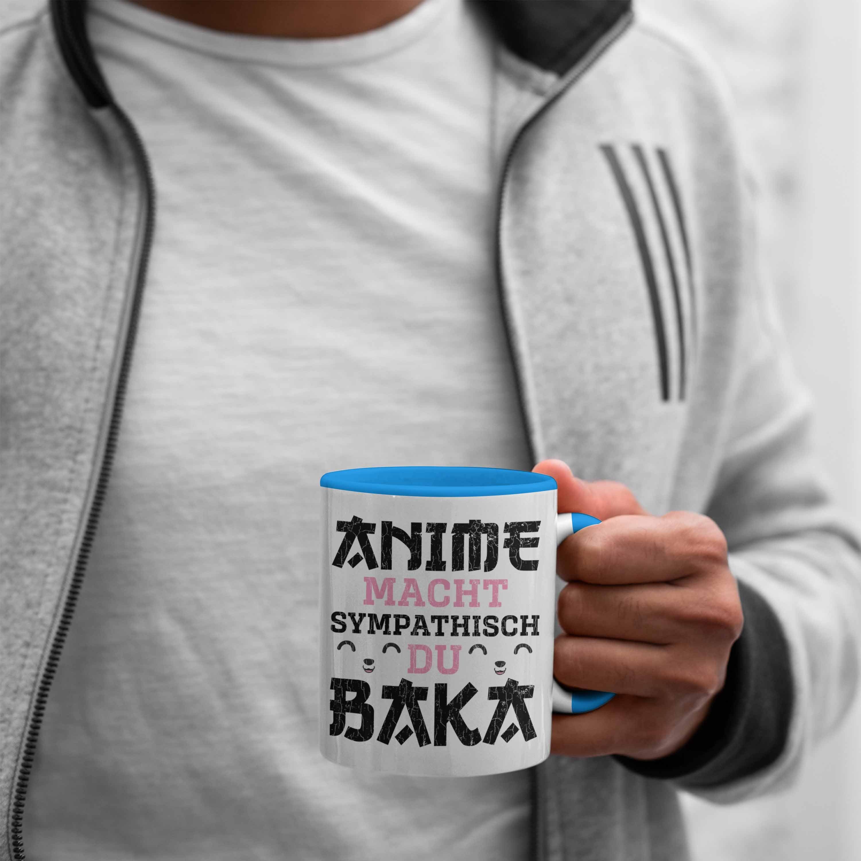 Trendation Tasse Trendation Anime Anme Blau Spruch Deko Geschenk Kaffeetasse Geschenke Fan Sympathisch Tasse 