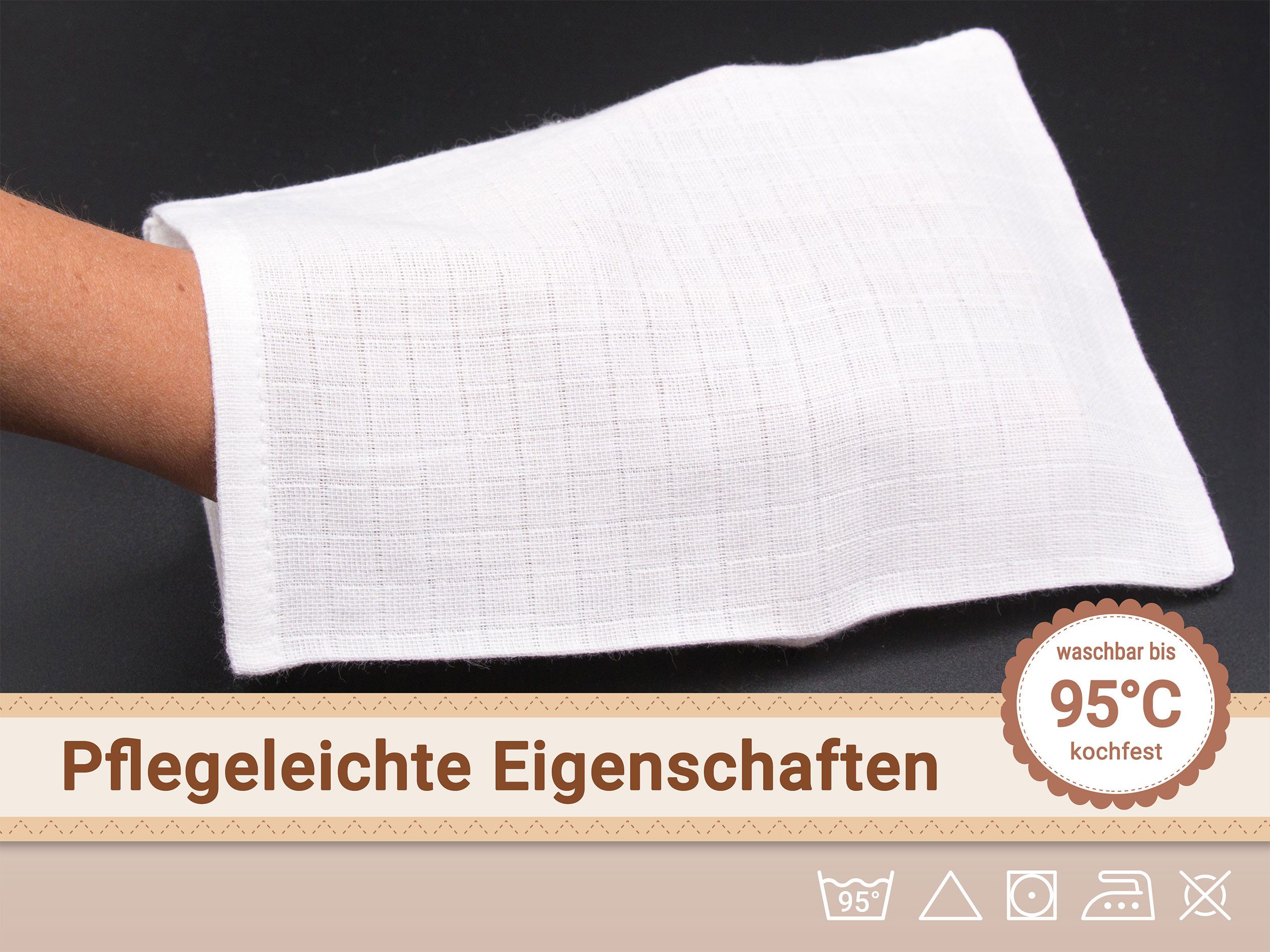 ZOLLNER Waschlappen, (10-St), 17 x 22 cm, 100% Baumwolle, vom Klinikwäschespezialisten