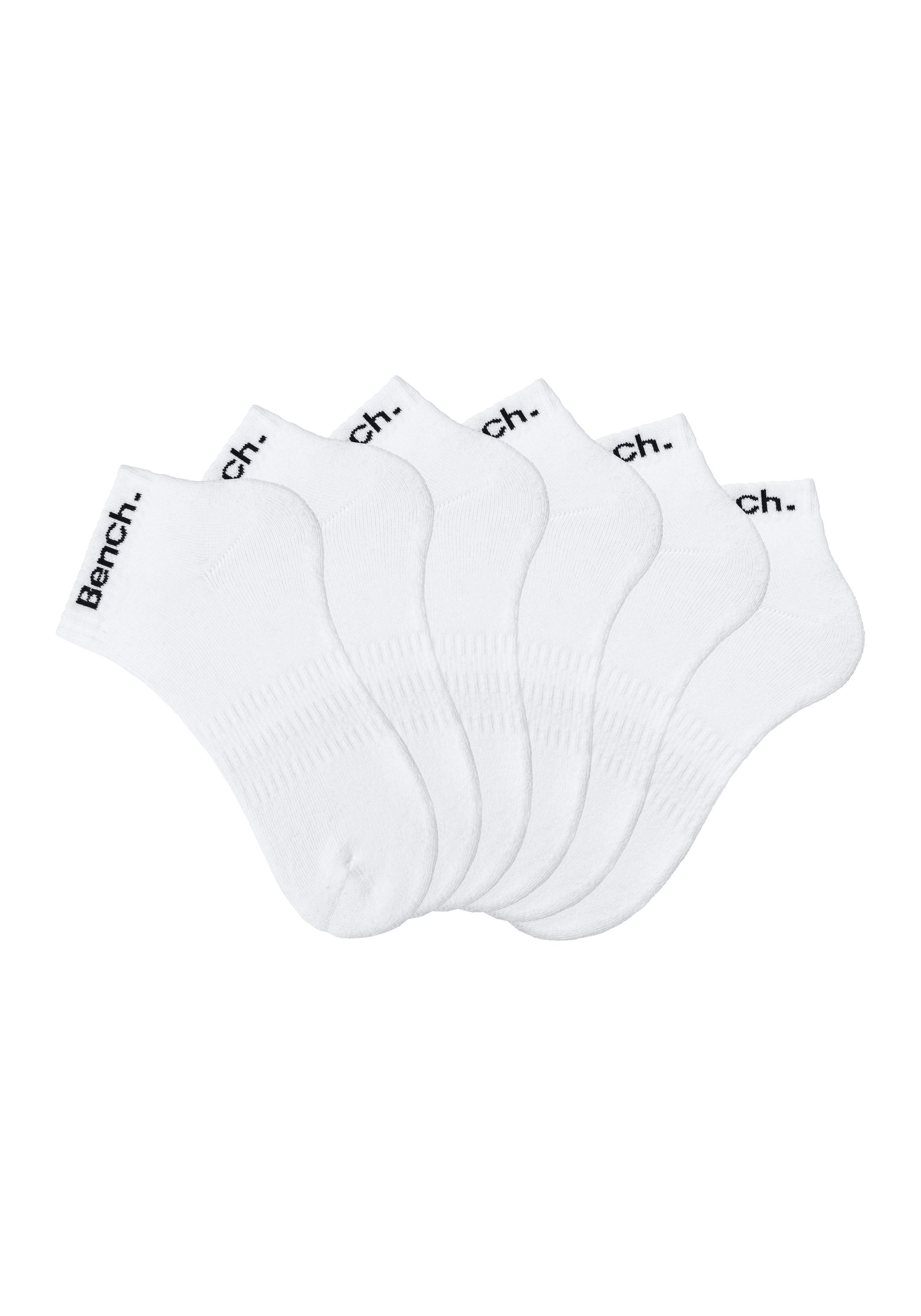 Bench. Sportsocken Tennis 6x Halbfußfrottee weiß Kurzsocken mit