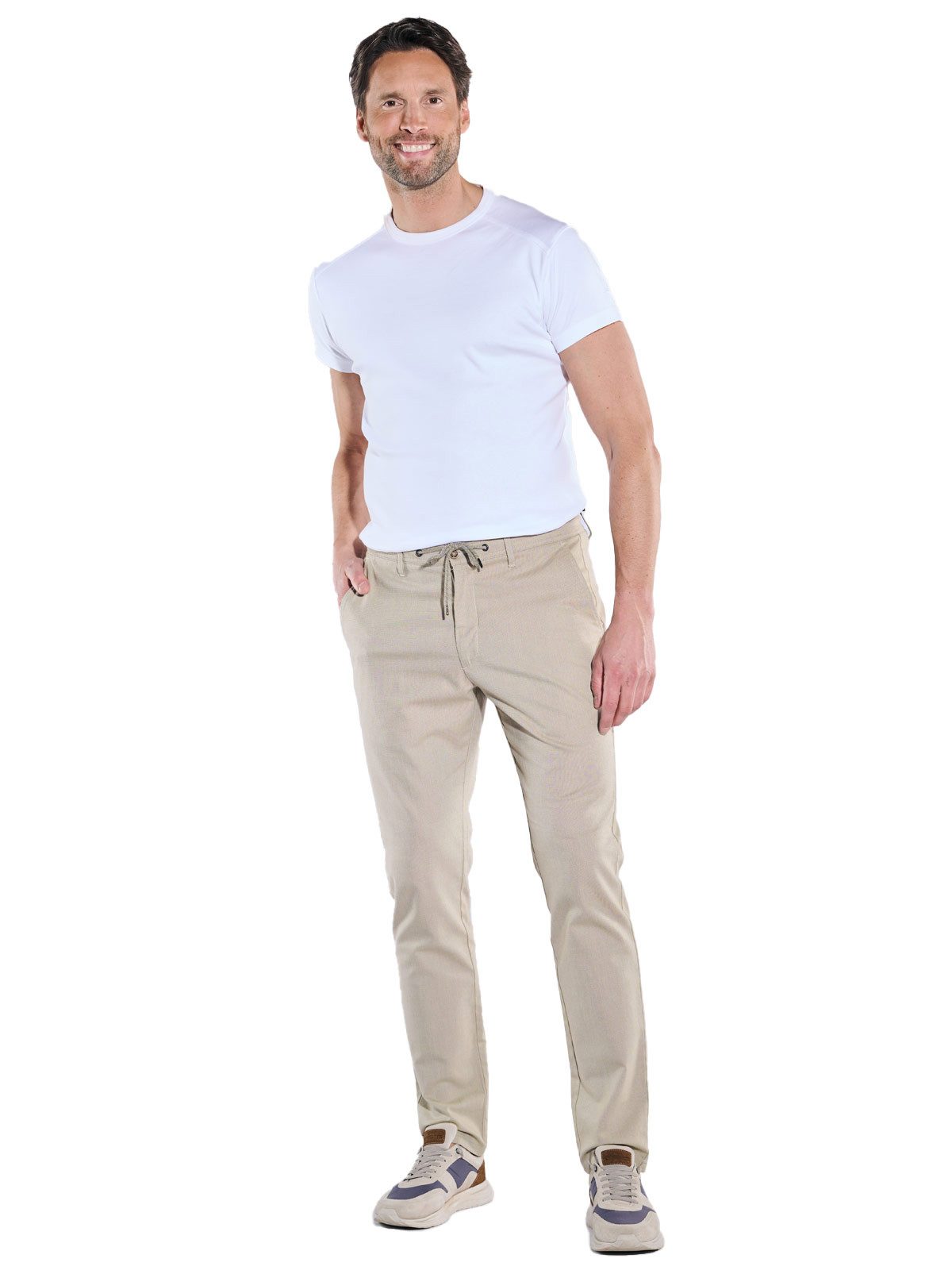 Engbers Chinohose Herren Chino mit Tunnelzug, Braunbeige