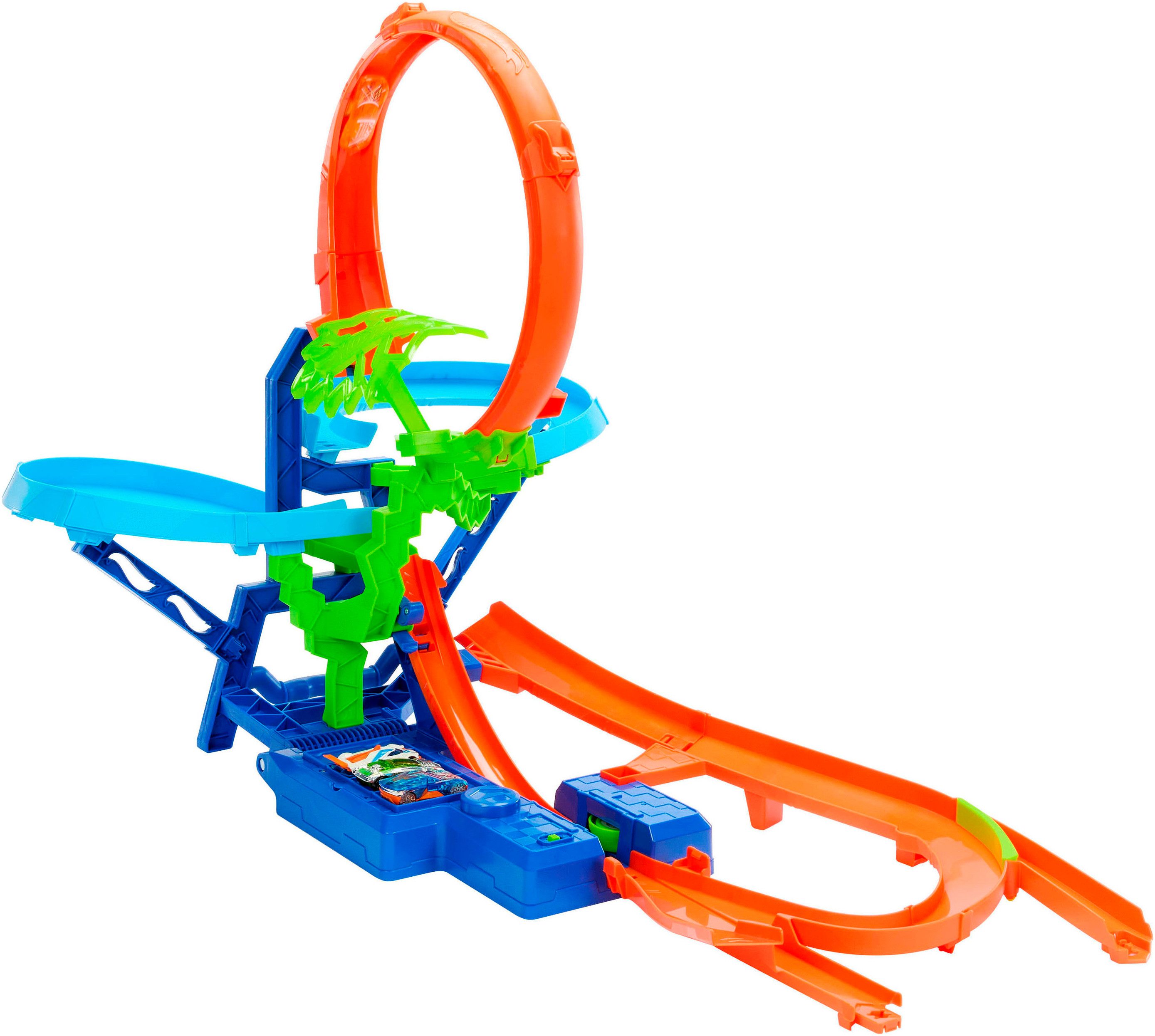 Hot Wheels Autorennbahn Unendliche Crash-Action, mit batteriebetriebenen Beschleuniger