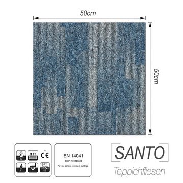 Teppichfliese Santo 50 x 50 cm, Bodenschutz, Erhältlich in 6 Farben, 50 x 50 cm, Floordirekt
