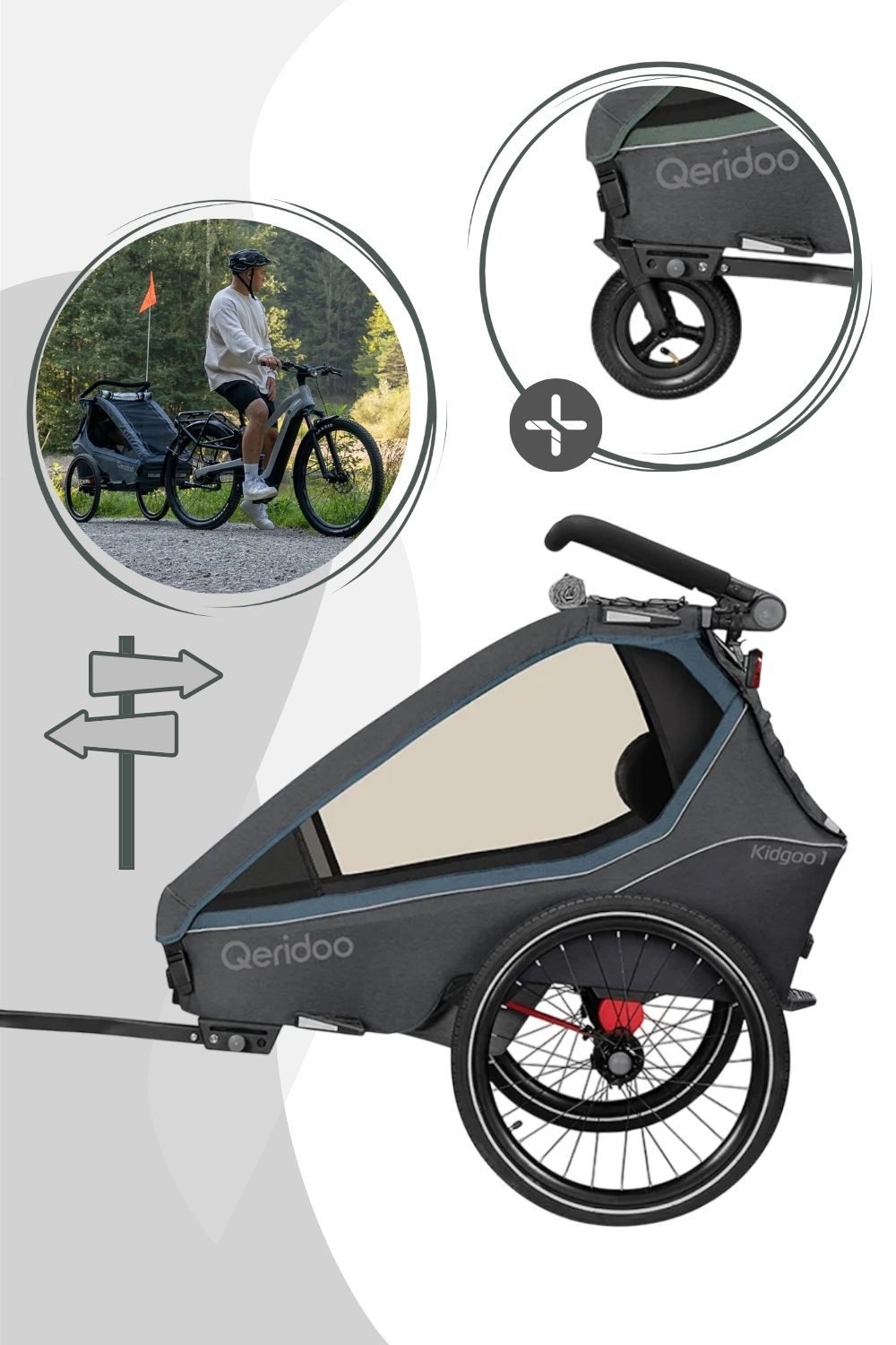 Qeridoo Fahrradkinderanhänger Kidgoo1 (1 Kind)