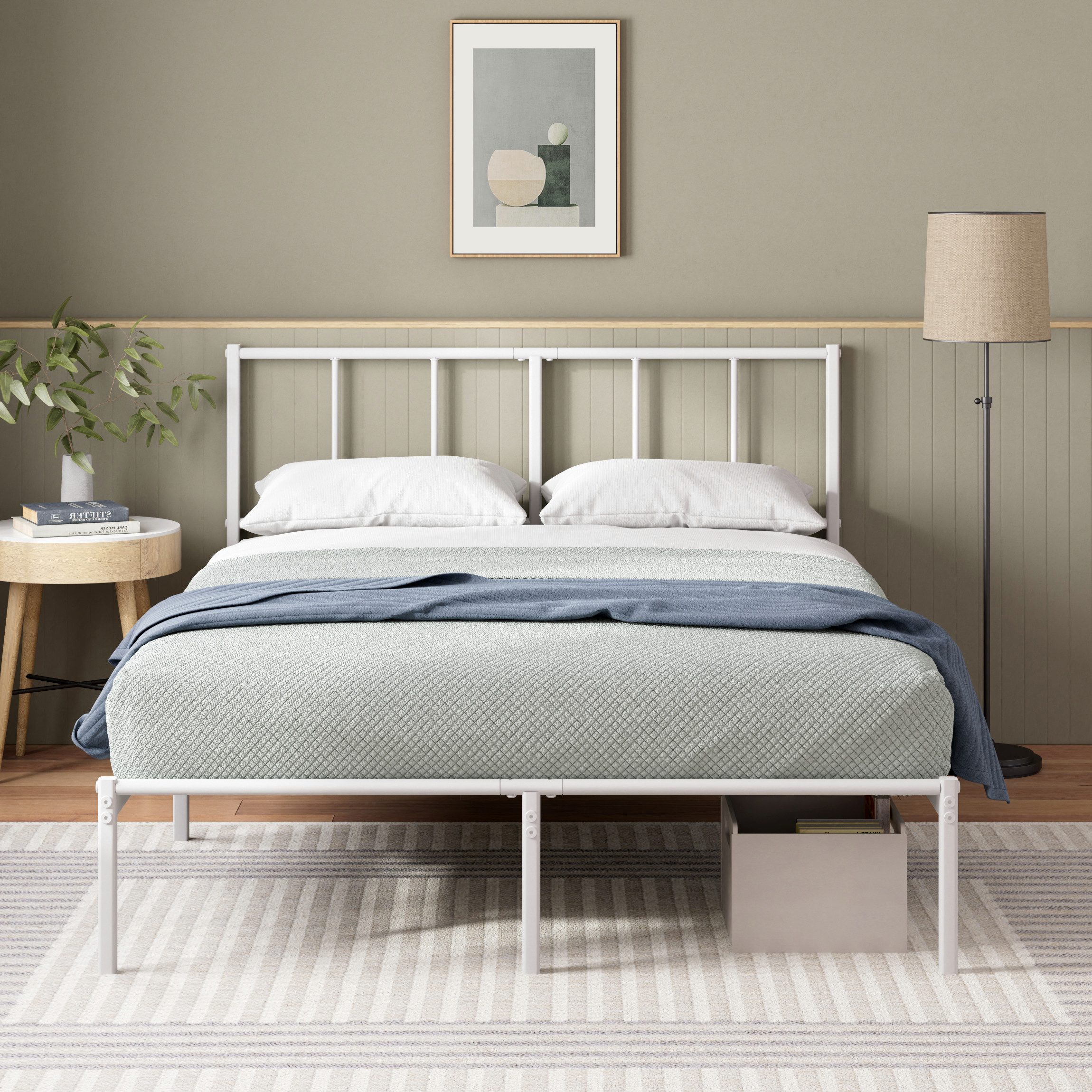 ZINUS Bettgestell Florence Square Nova mit Kopfteil (140x200 cm), Doppel/Einzelbett