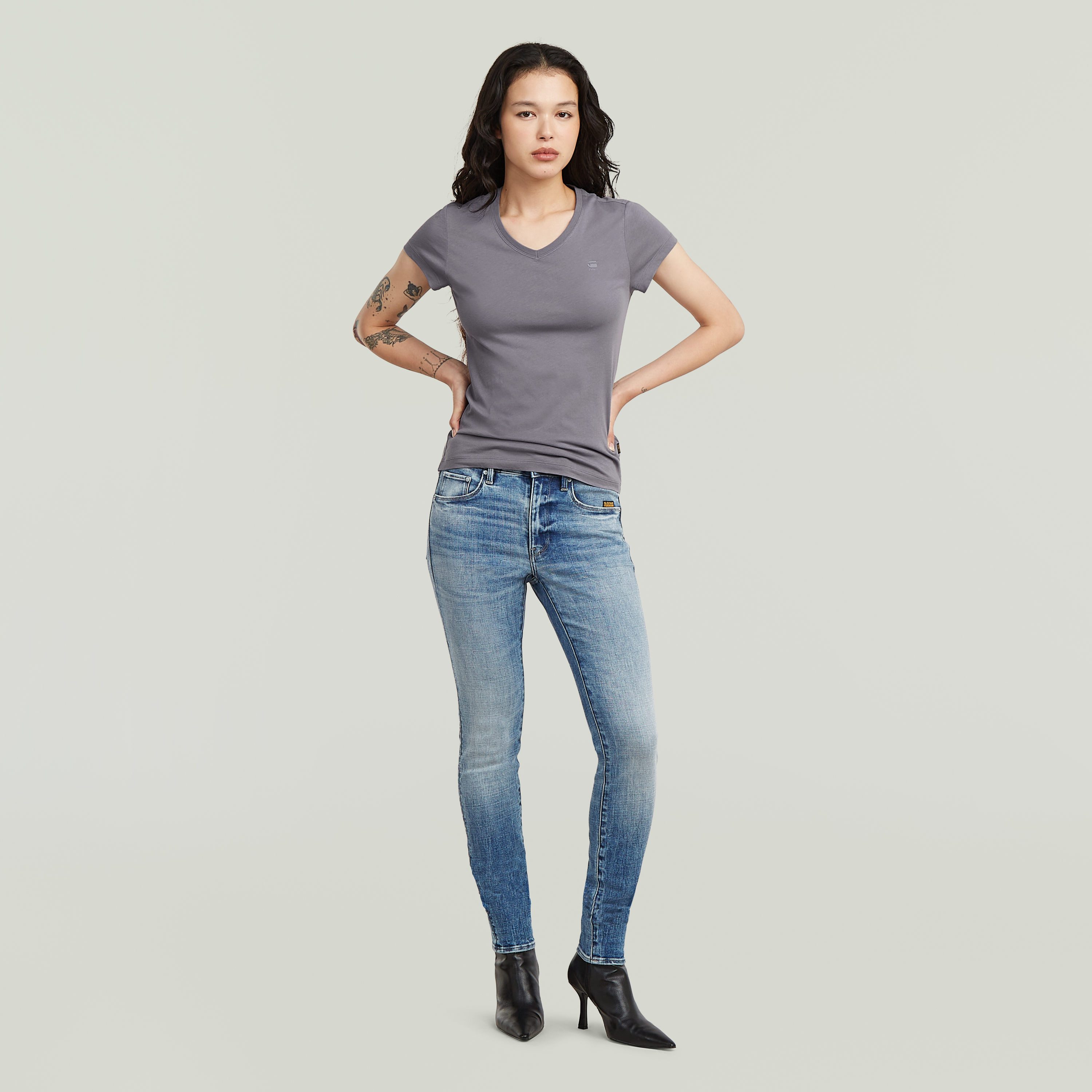 G-STAR V-Shirt Eyben mit Label – Bild 4 von 5