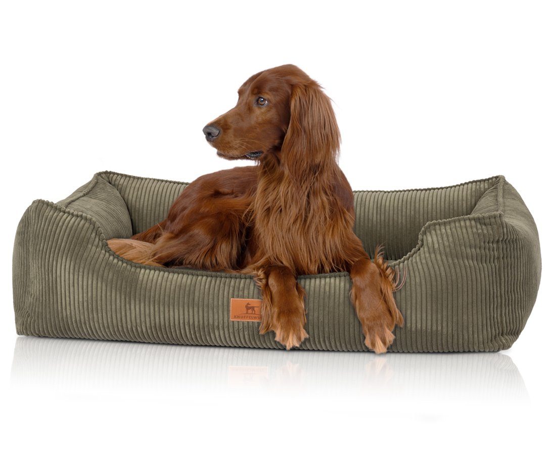 Knuffelwuff Hundebett Nunavut Orthopädisch Cord XL 105 x 75cm Khaki günstig online kaufen