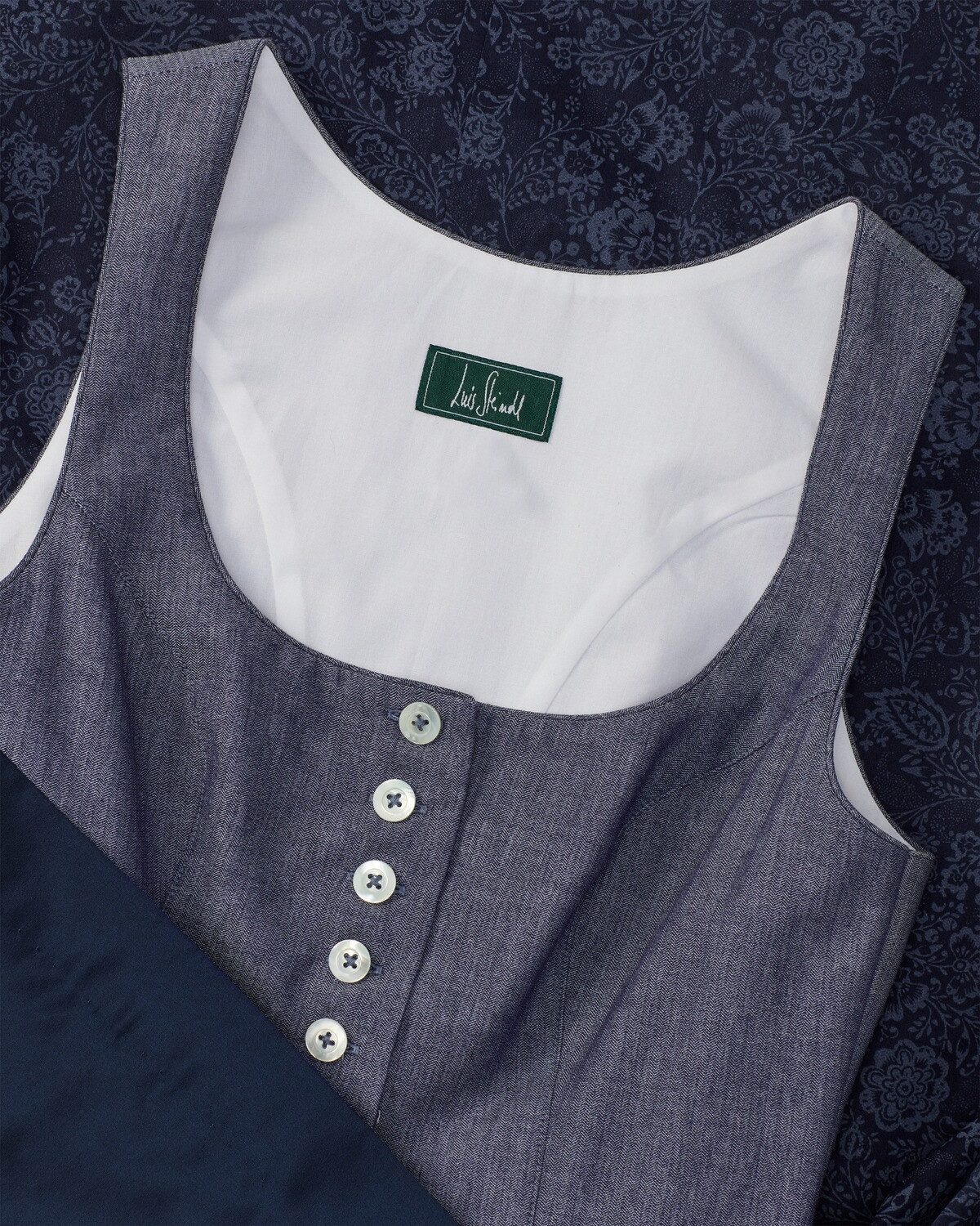 Luis Steindl Dirndl Midi-Dirndl mit Perlmuttknöpfen