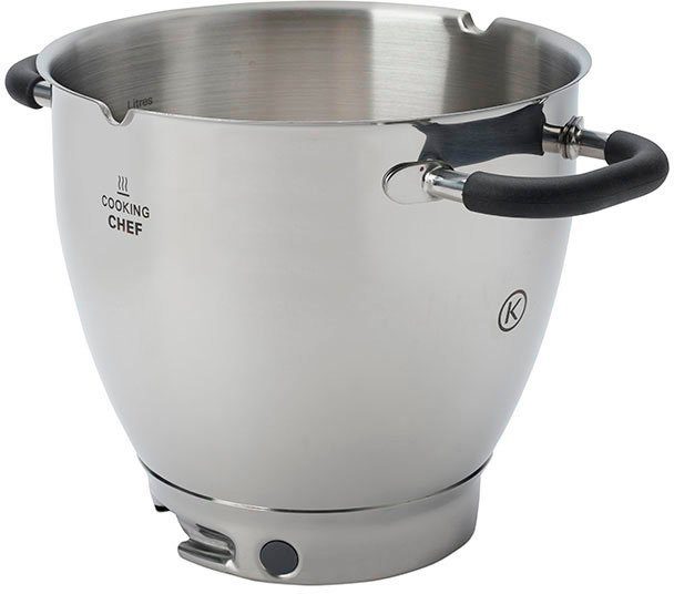 KENWOOD Küchenmaschinenschüssel Cooking Chef Induktions-Rührschüssel KAT911SS, Edelstahl, passend für Kenwood KCC9000 Serie, Kenwood Cooking Chef Gourmet