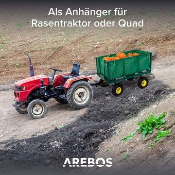 Arebos Bollerwagen Gartenwagen Profilreifen 550 kg belastbar inkl. Handgriff & Deichsel