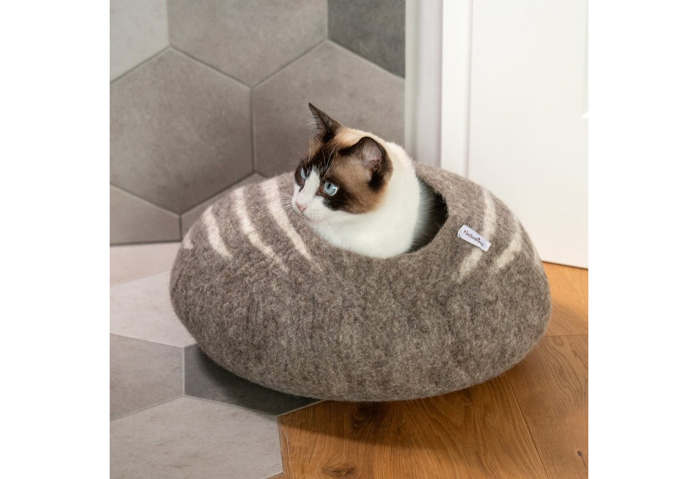 Thumbnail - naturling Katzenzelt Filz Katzenhöhle, kuscheliger Katzen Schlafplatz