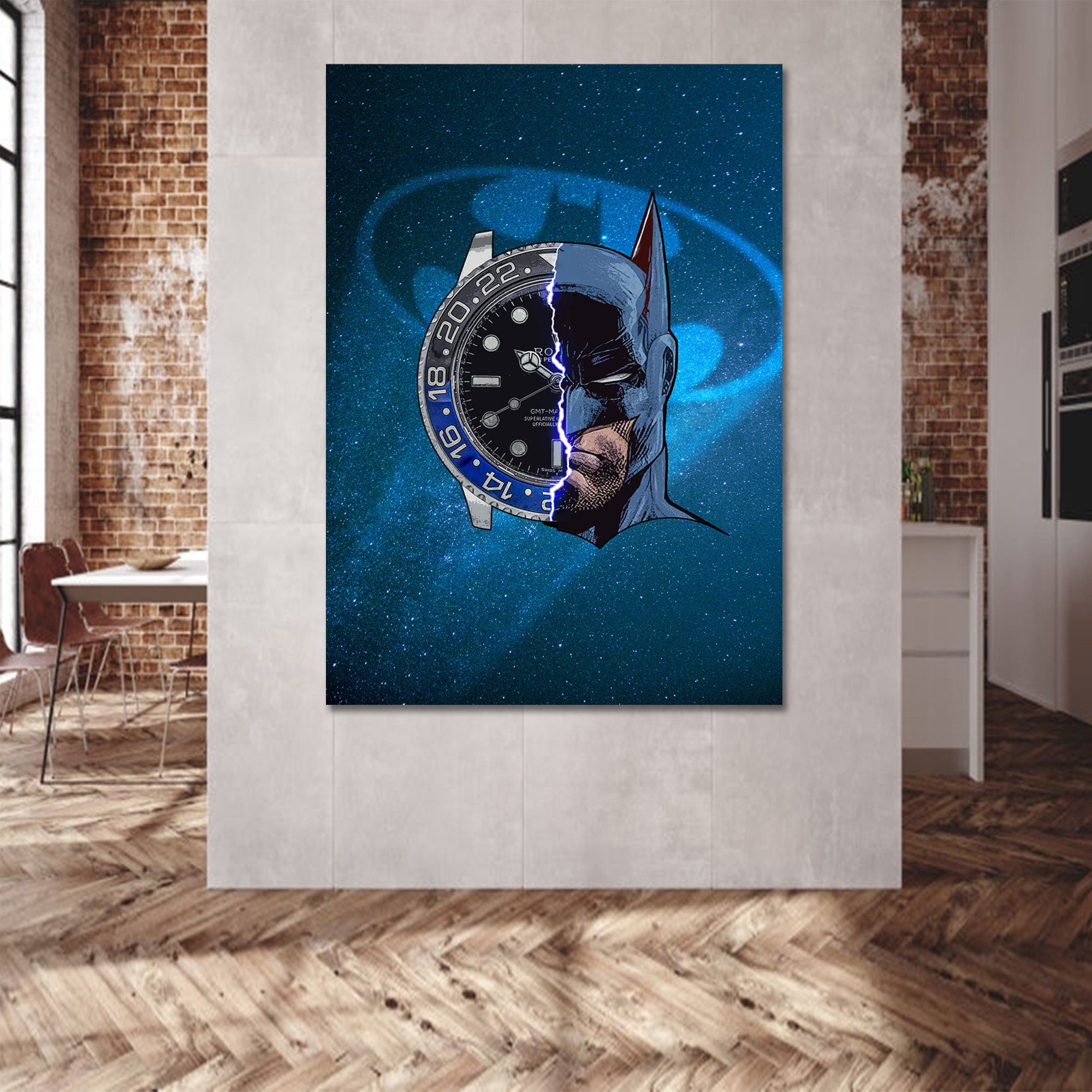 Canva ArtMind Wall Größen, Art, gerahmte Leinwand 3 als Bild, - BATMAN & XXL-Wandbild Poster Premium Wandbilder ROLEX, in