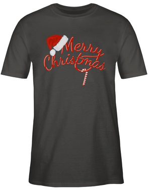 Shirtracer T-Shirt Merry Christmas Zuckerstange Weihachten Kleidung