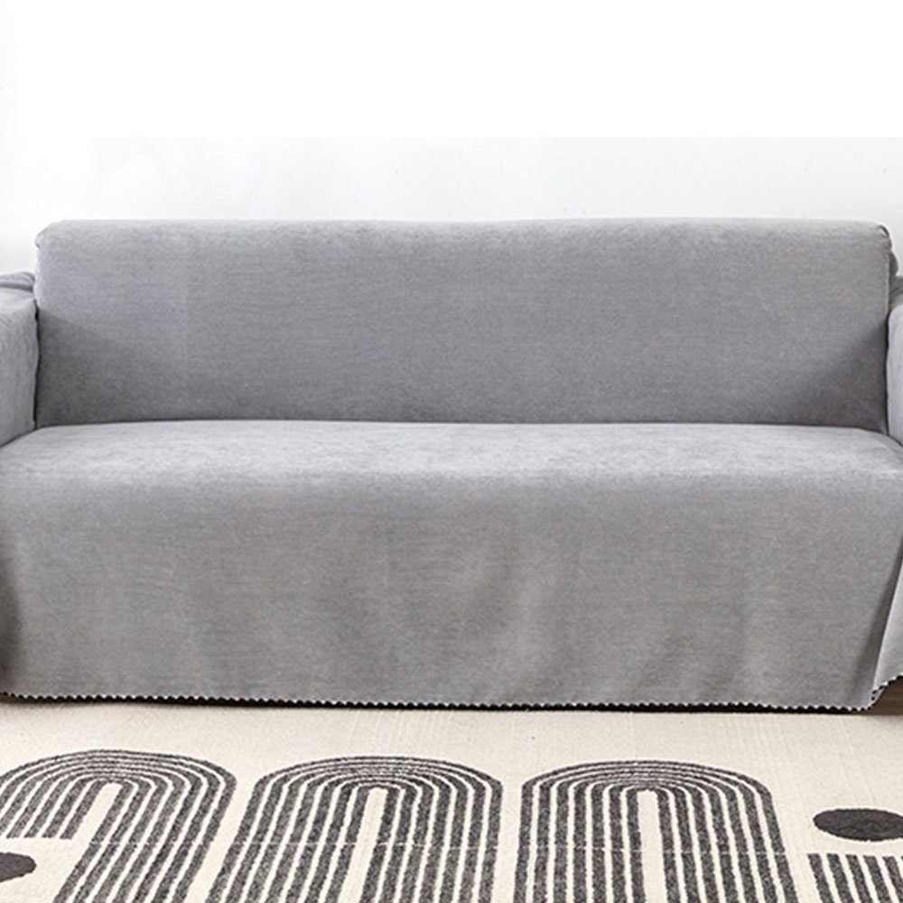 Sofaschoner Sofa überwurfdecke Premium 180 300cm Grau x FELIXLEO