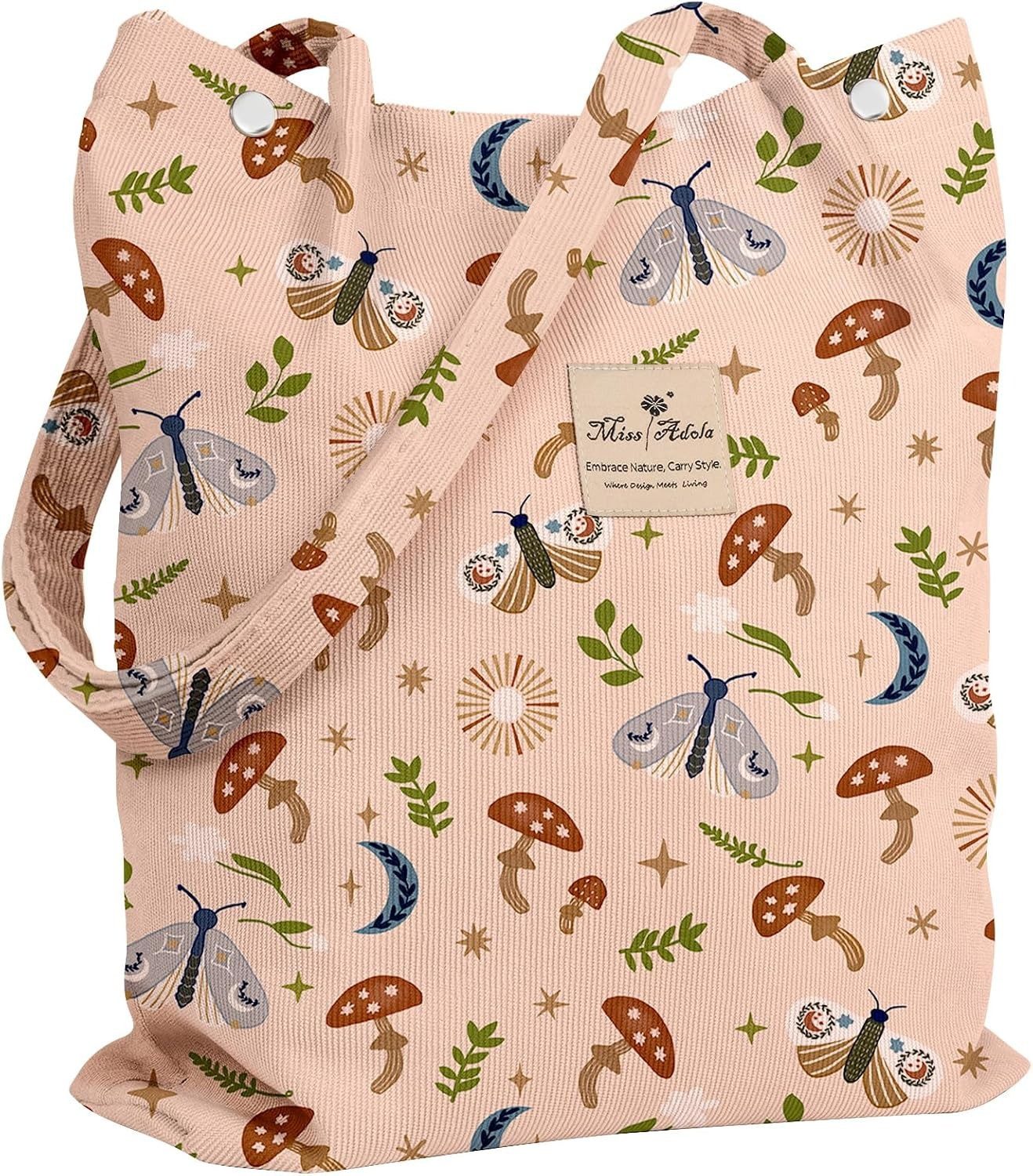 Zaewry Schultertasche Cord-Tote-Bag, gestreifte Schultertasche, Handtasche, Einkaufstasche, geeignet für Pendeln, Strand, Freizeit, Reisen und tägliches Einkaufen