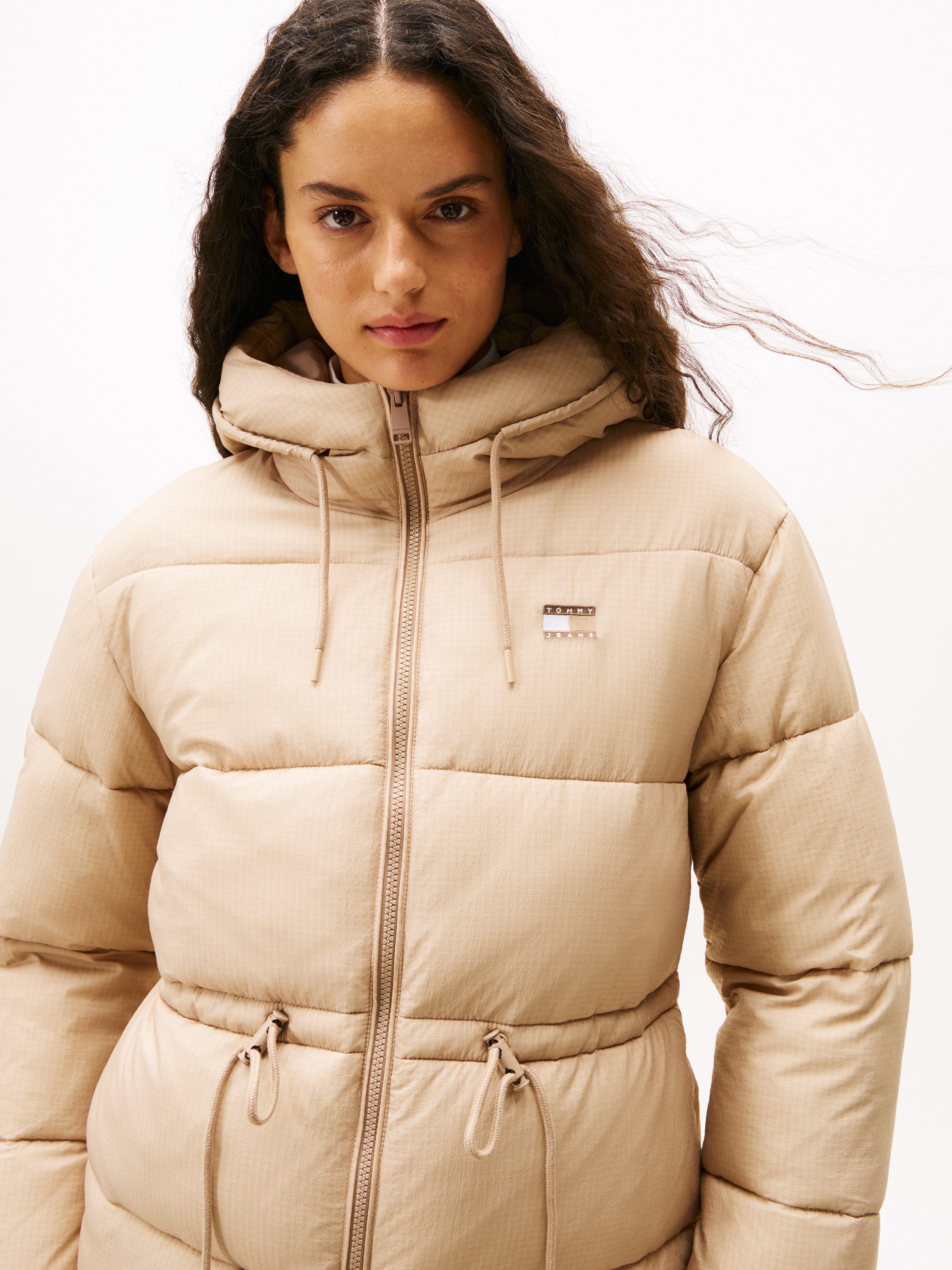 Tommy Jeans Steppjacke TJW HOODED MIDI PUFFER JACKET