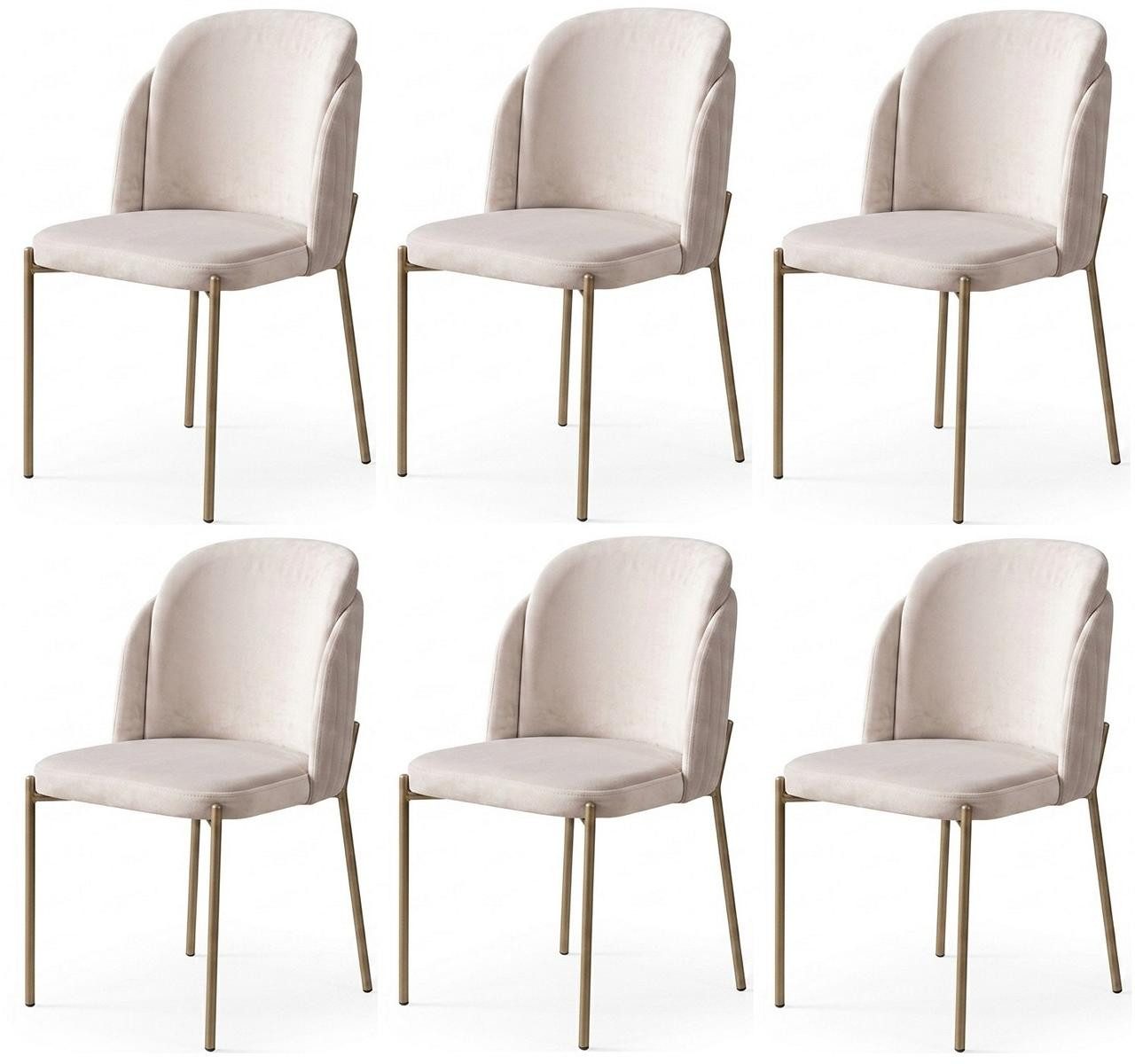 JVmoebel Sitzgruppe Stühle Stil modern weiß Esszimmer komfortabel weich praktisch, (6-tlg., 6-tlg)